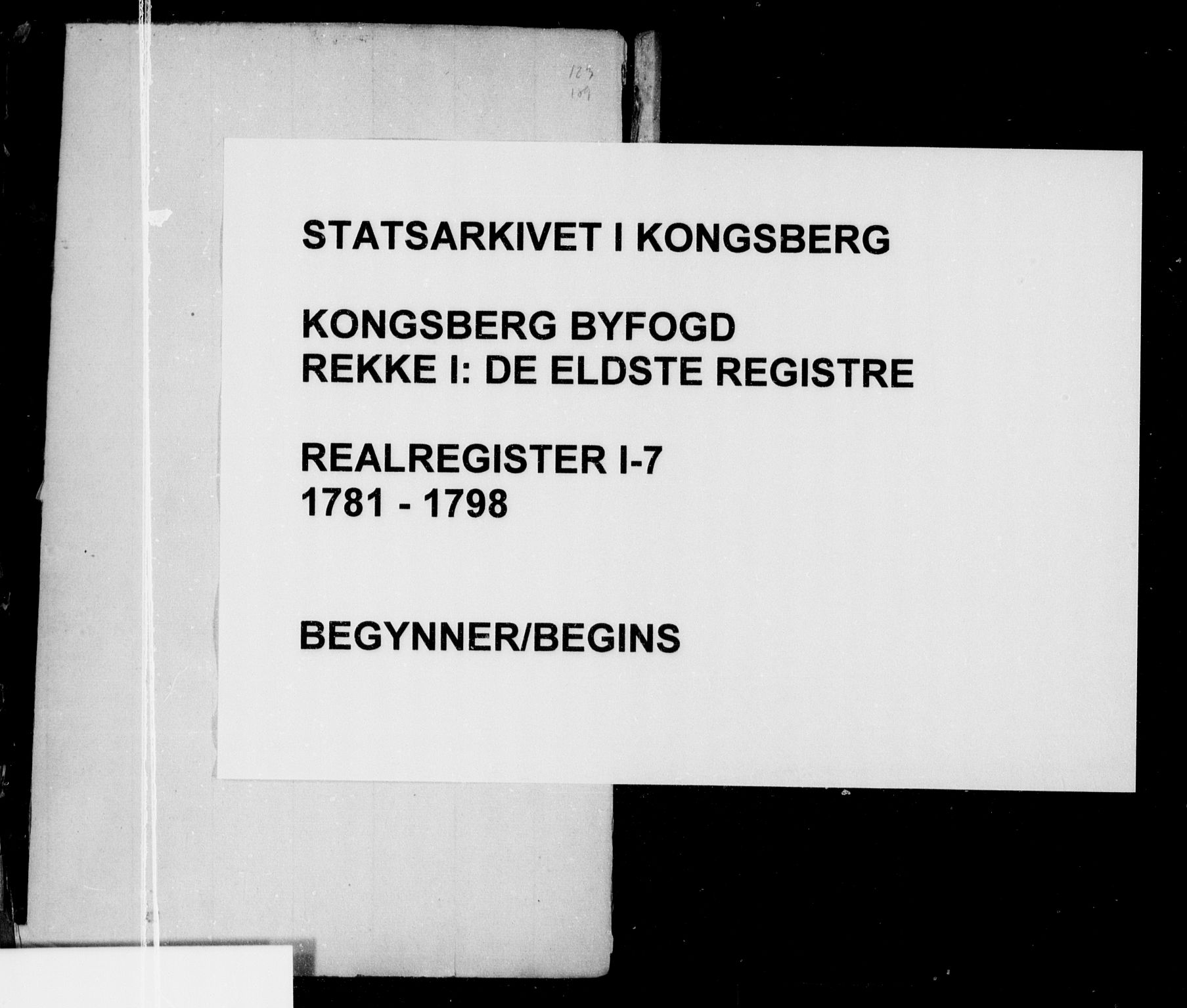 Kongsberg byfogd, SAKO/A-84/G/Gb/Gba/L0007: Mortgage register no. I 7, 1781-1798