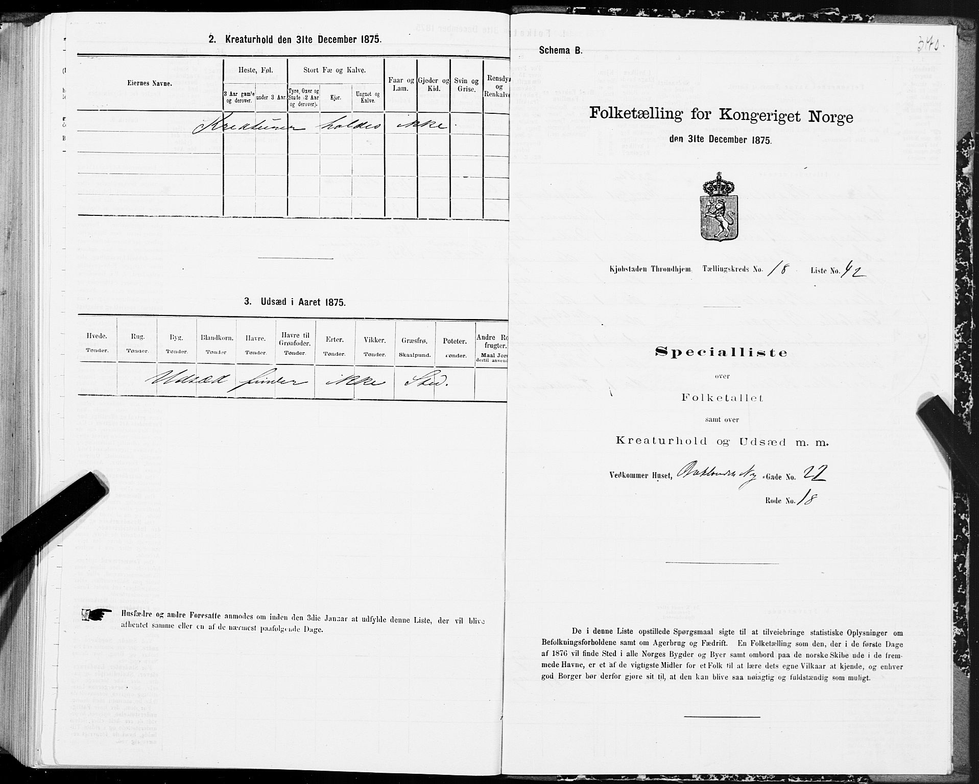 SAT, 1875 census for 1601 Trondheim, 1875, p. 9370