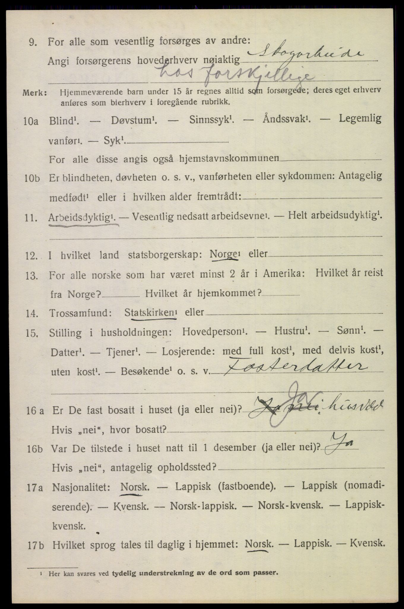 SAT, 1920 census for Saltdal, 1920, p. 8504