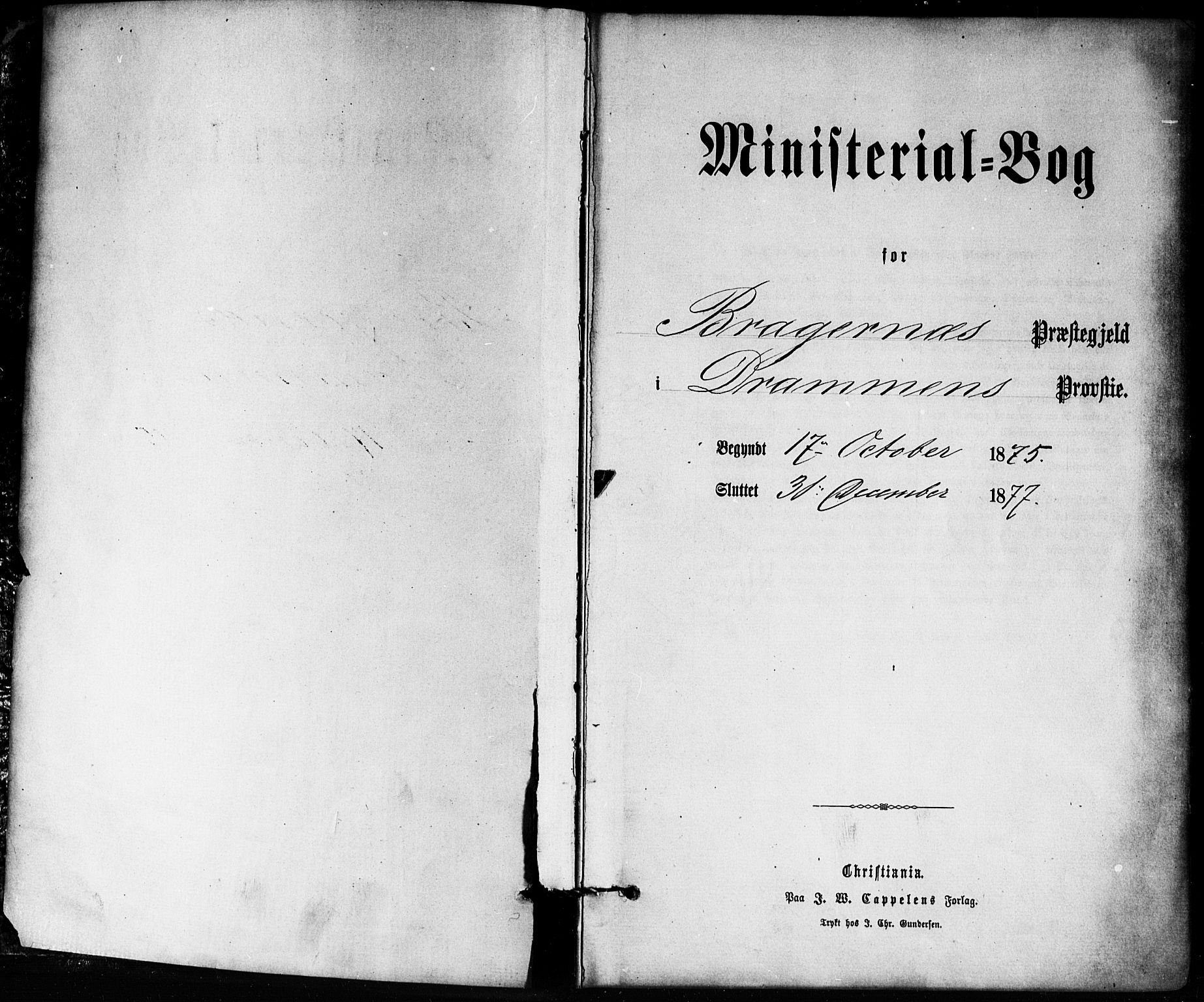 Bragernes kirkebøker, SAKO/A-6/F/Fb/L0005: Parish register (official) no. II 5, 1875-1877