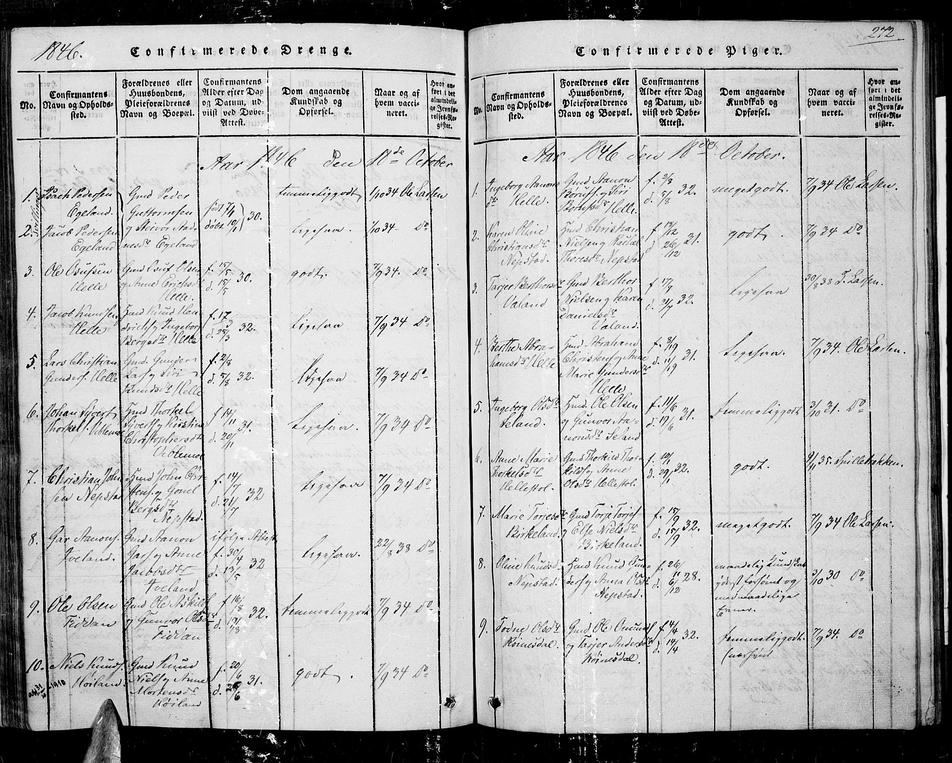 Nord-Audnedal sokneprestkontor, AV/SAK-1111-0032/F/Fa/Faa/L0001: Parish register (official) no. A 1, 1815-1856, p. 272