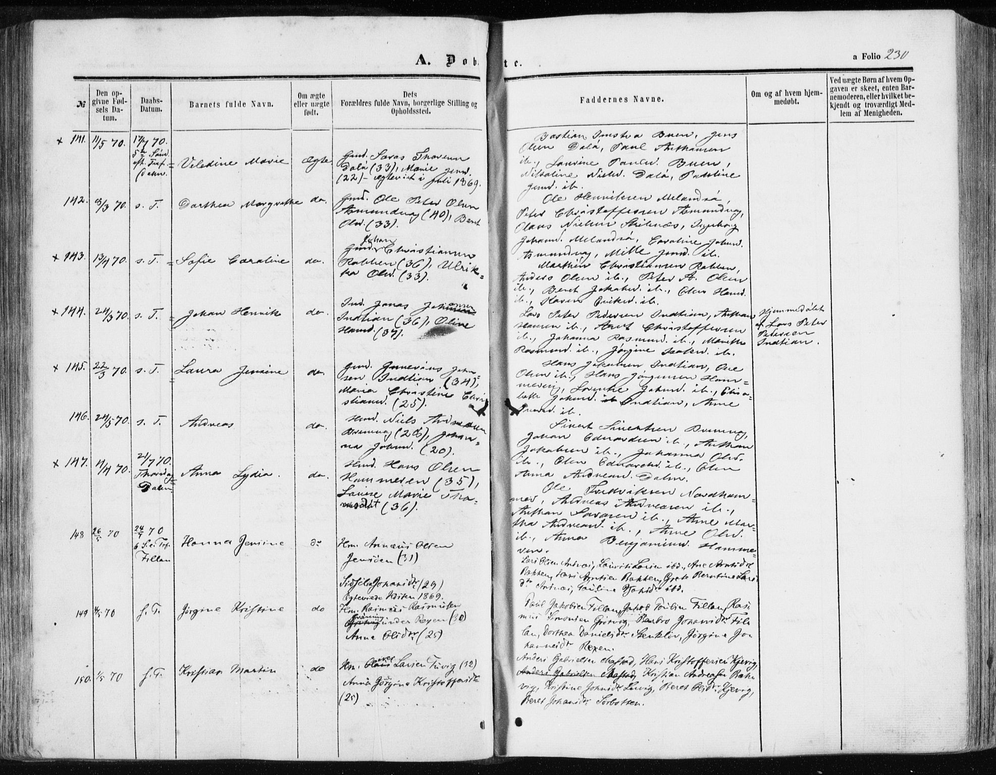 Ministerialprotokoller, klokkerbøker og fødselsregistre - Sør-Trøndelag, SAT/A-1456/634/L0531: Parish register (official) no. 634A07, 1861-1870, p. 230