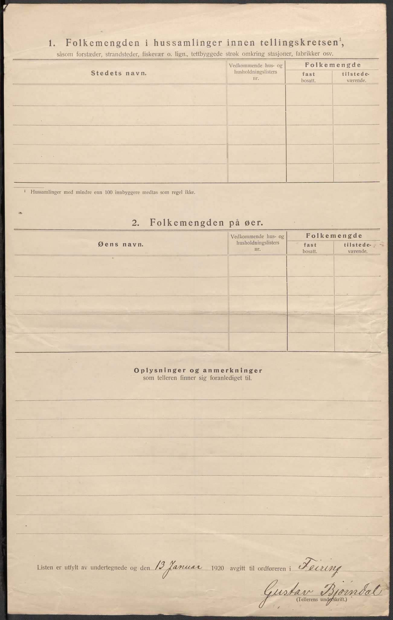 SAO, 1920 census for Feiring, 1920, p. 6