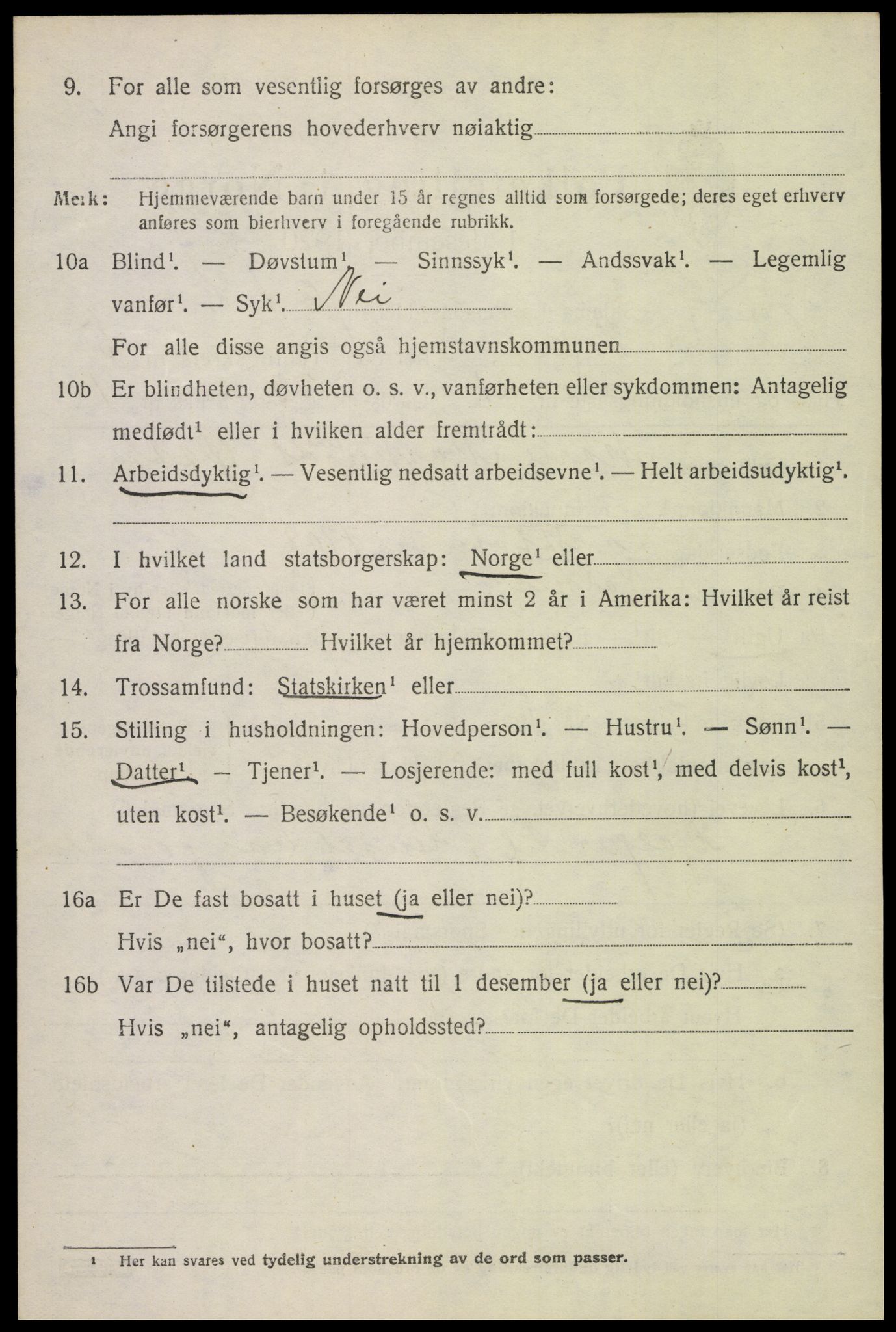 SAH, 1920 census for Vestre Toten, 1920, p. 7555