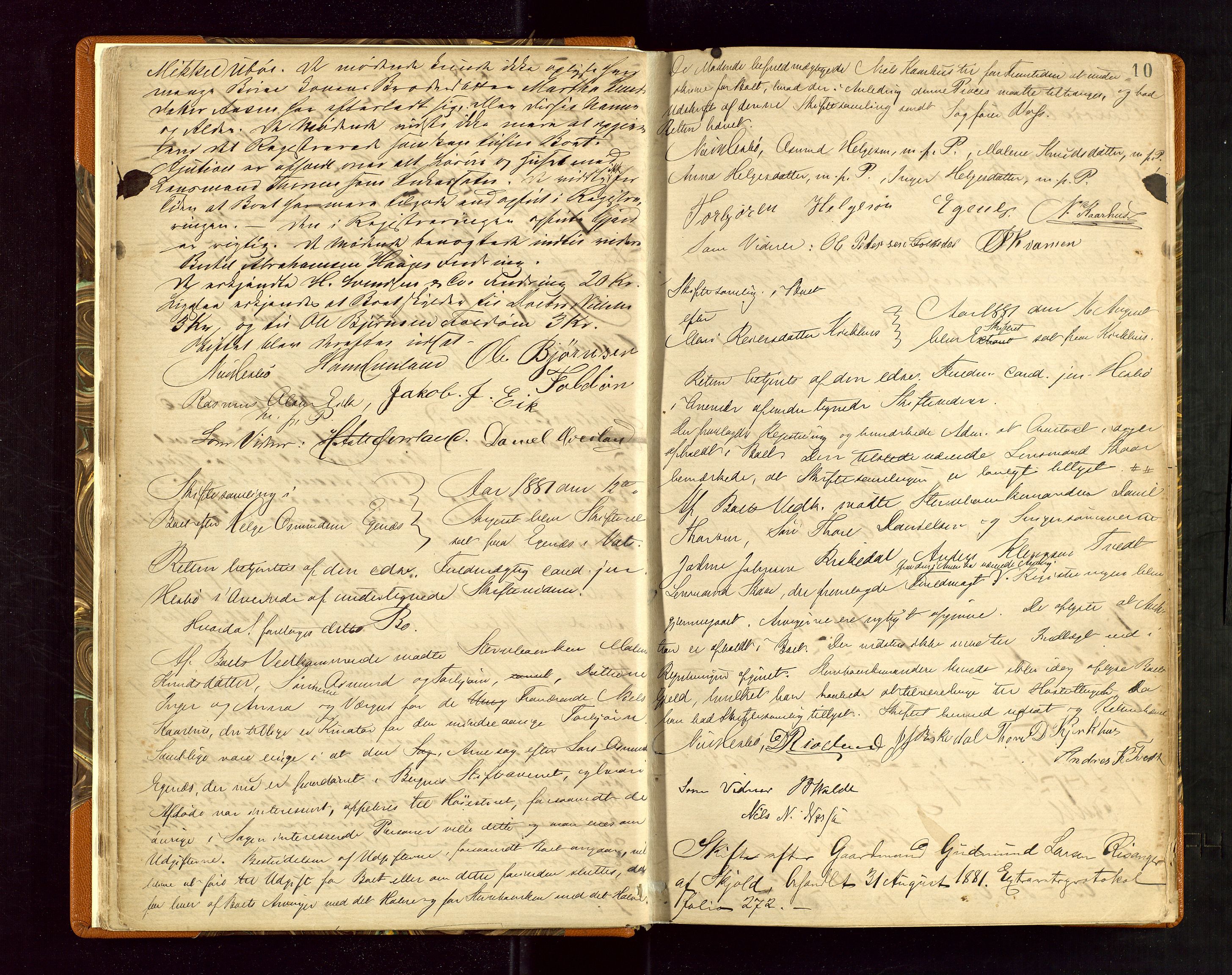 Ryfylke tingrett, AV/SAST-A-100055/001/IV/IVF/L0004: Skifteforhandlingsprotokoll A 4, 1880-1885, p. 10