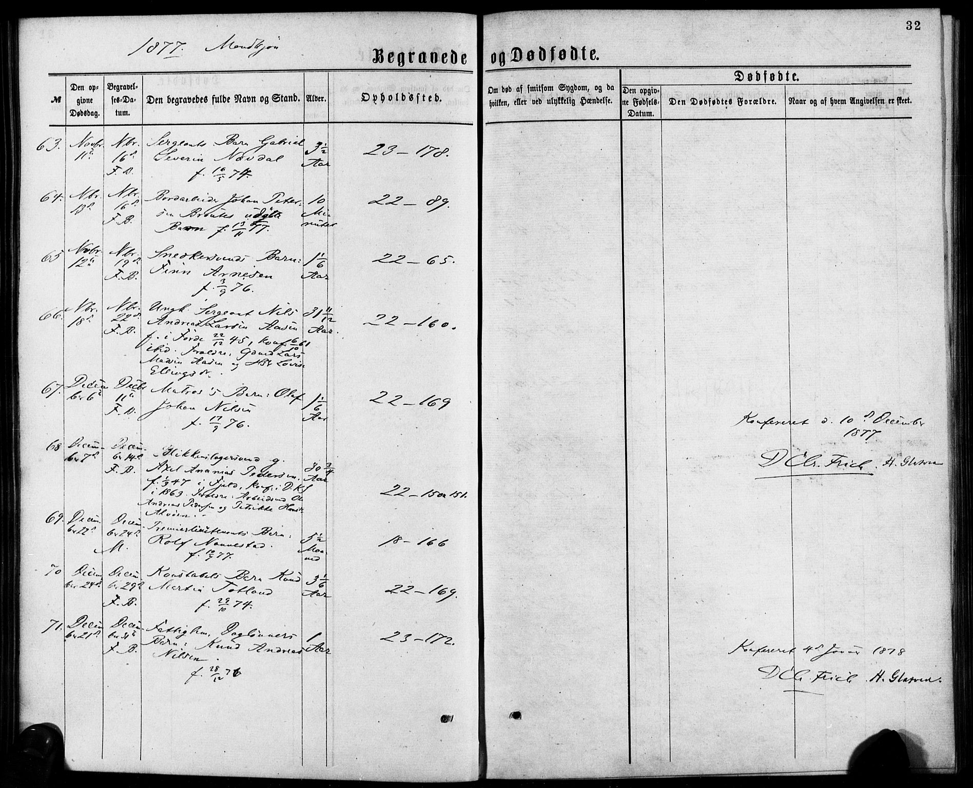 Korskirken sokneprestembete, SAB/A-76101/H/Haa/L0046: Parish register (official) no. E 4, 1875-1883, p. 32