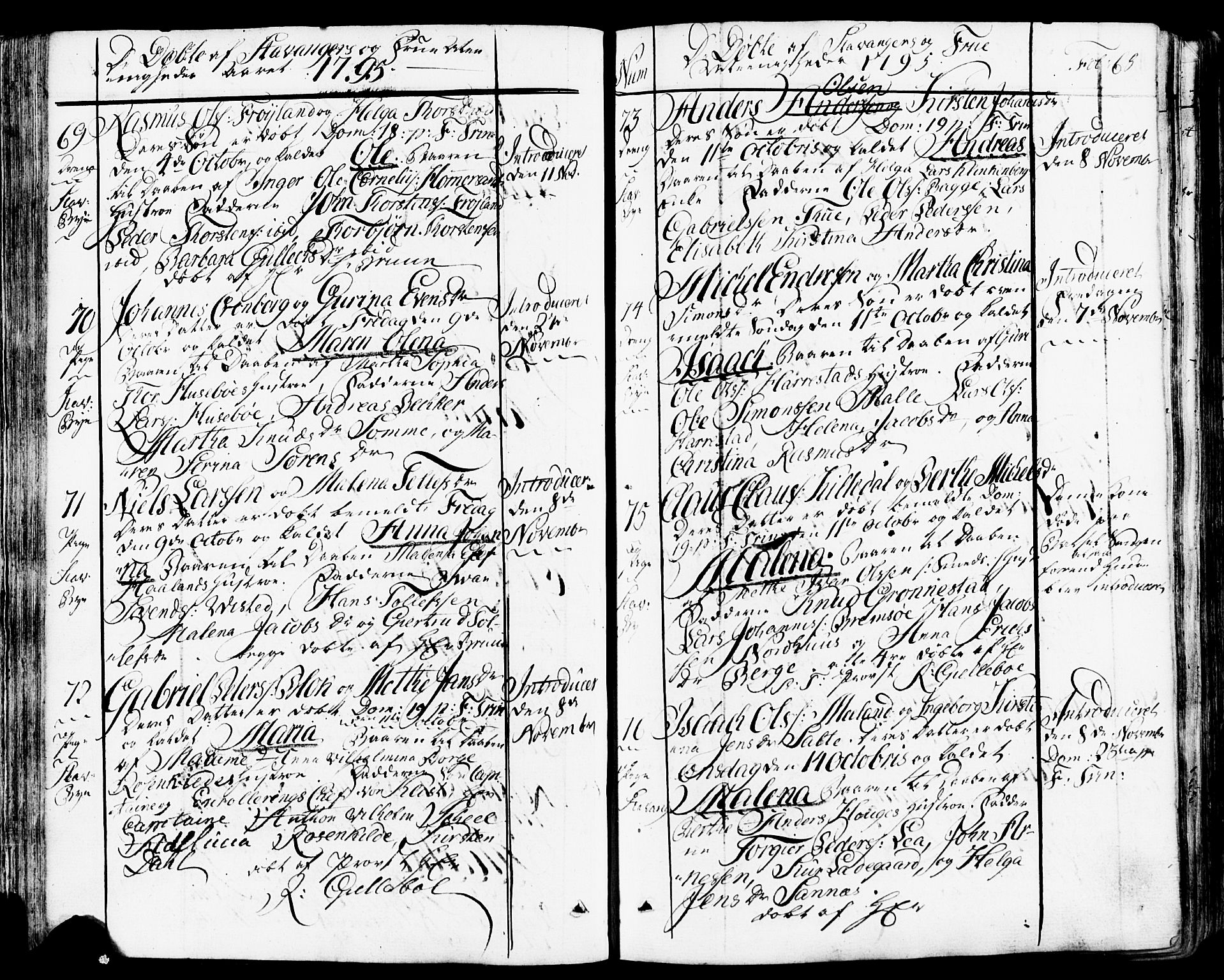 Domkirken sokneprestkontor, SAST/A-101812/001/30/30BB/L0007: Parish register (copy) no. B 7, 1791-1813, p. 65