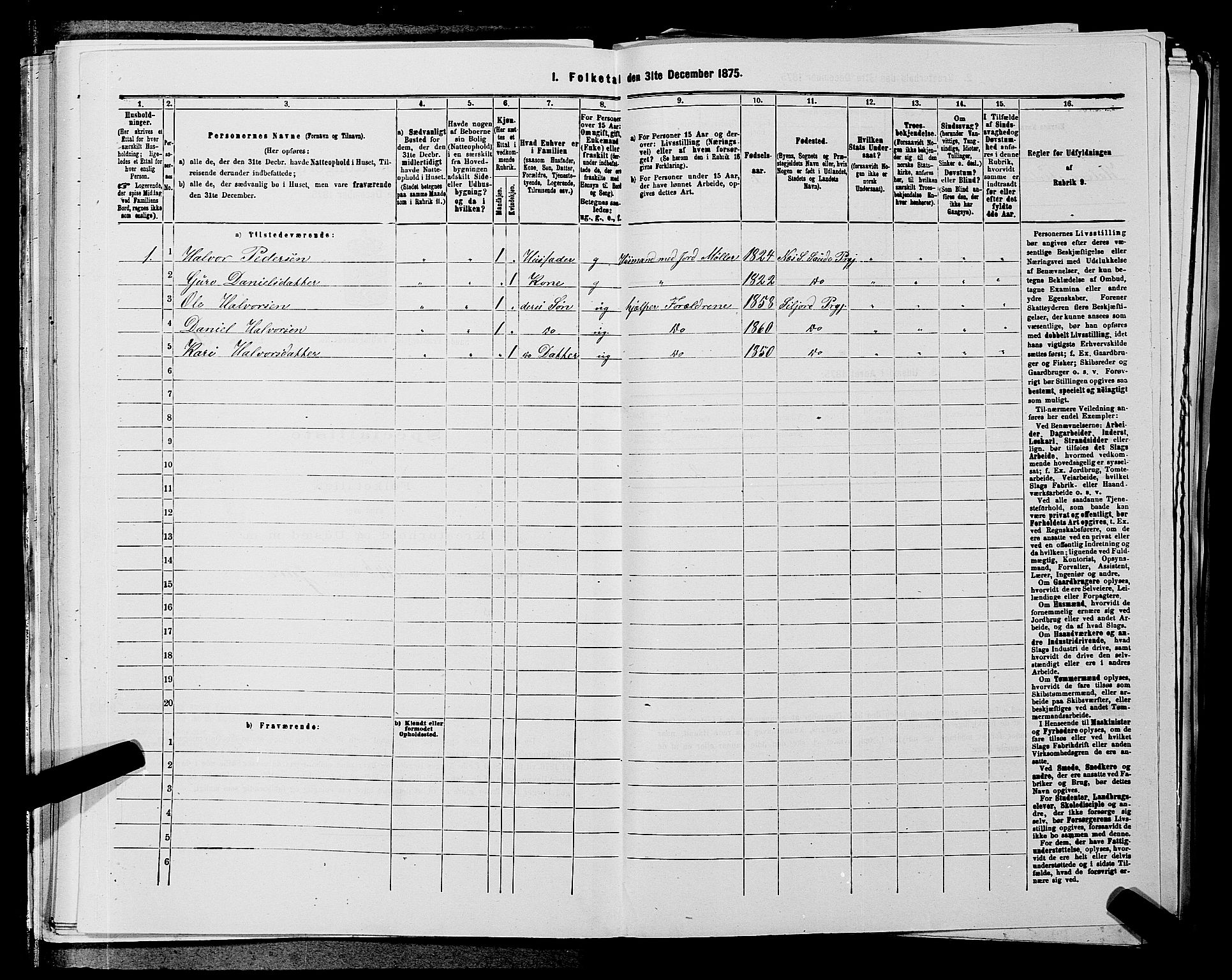 SAKO, 1875 census for 0822P Sauherad, 1875, p. 1353