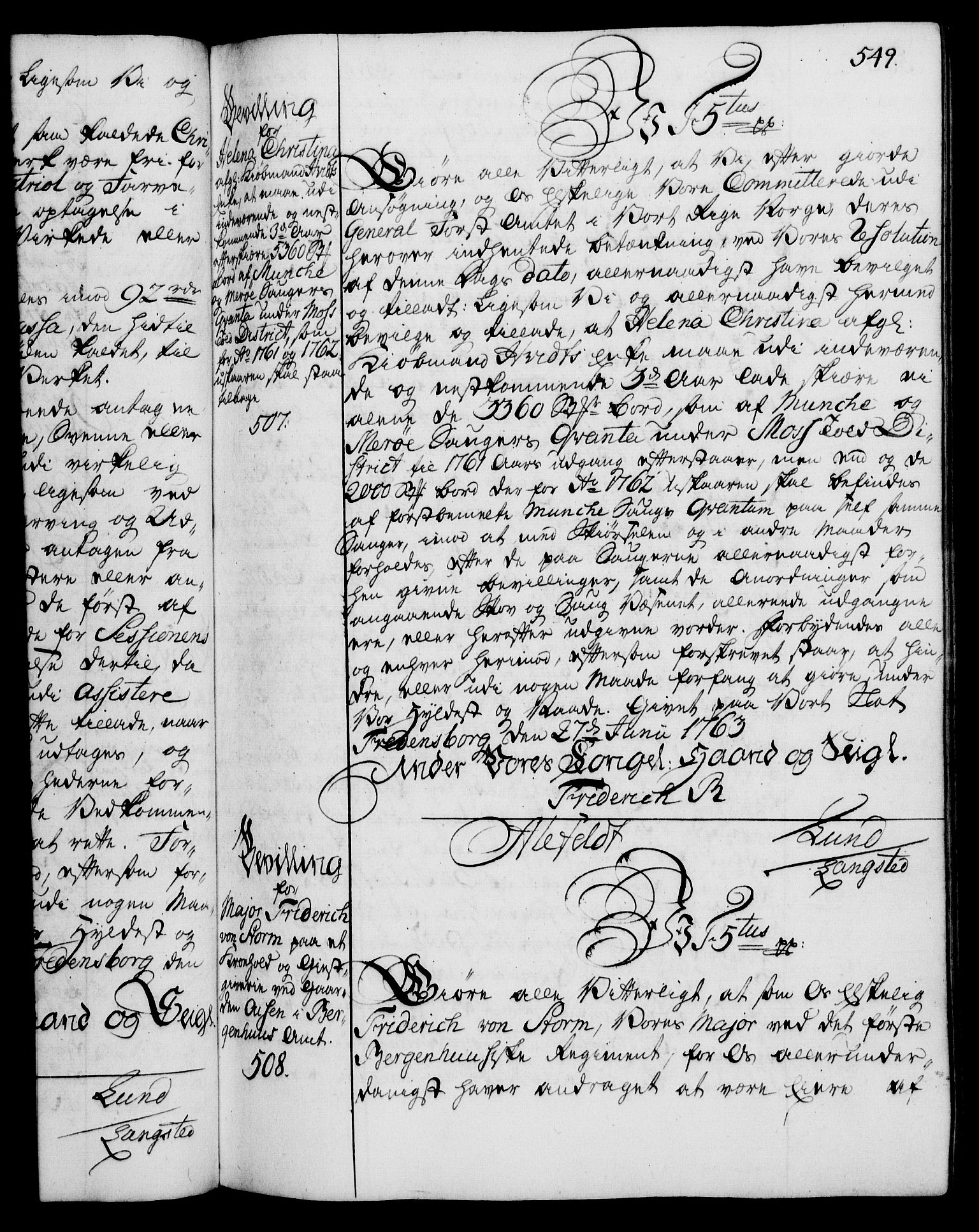 Rentekammeret, Kammerkanselliet, RA/EA-3111/G/Gg/Gga/L0007: Norsk ekspedisjonsprotokoll med register (merket RK 53.7), 1759-1768, p. 549