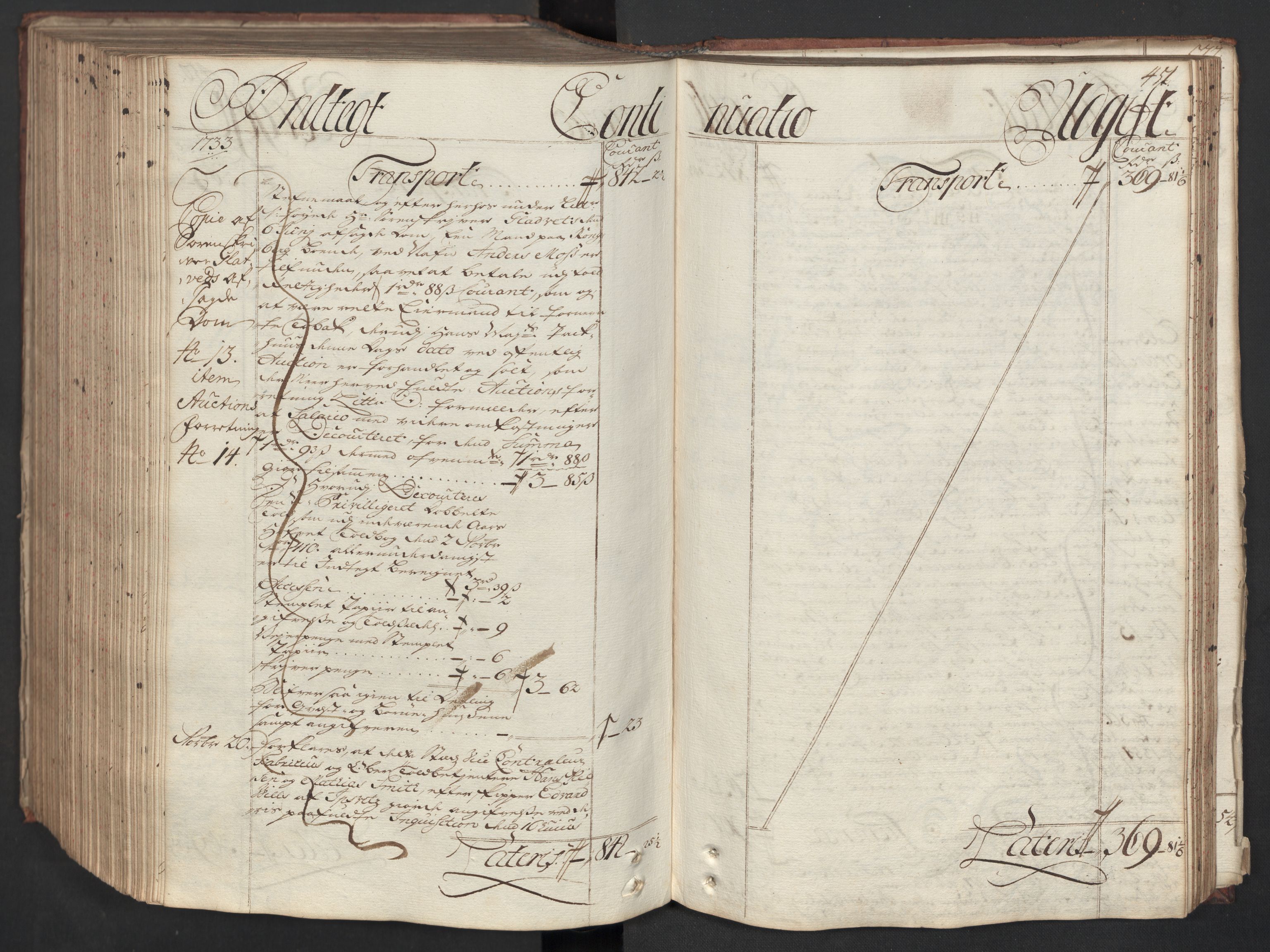 Generaltollkammeret, tollregnskaper, AV/RA-EA-5490/R08/L0012/0001: Tollregnskaper Drammen / Hovedtollbok, 1733, p. 450b-451a