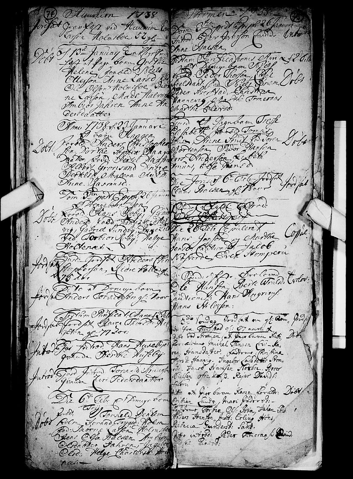 Hurum kirkebøker, AV/SAKO-A-229/F/Fa/L0005: Parish register (official) no. 5, 1735-1739, p. 74-75