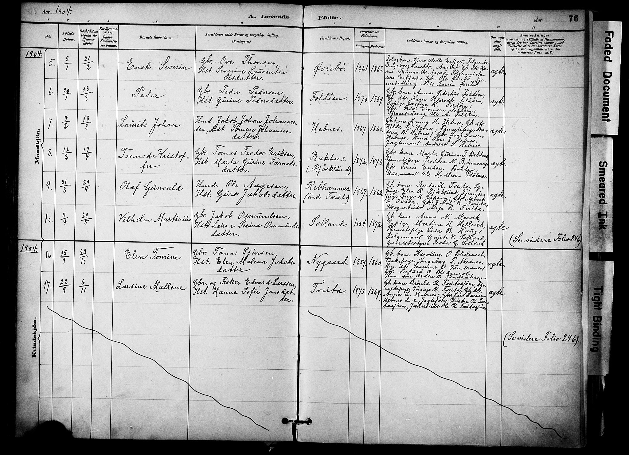 Jelsa sokneprestkontor, AV/SAST-A-101842/01/IV: Parish register (official) no. A 10, 1884-1906, p. 76