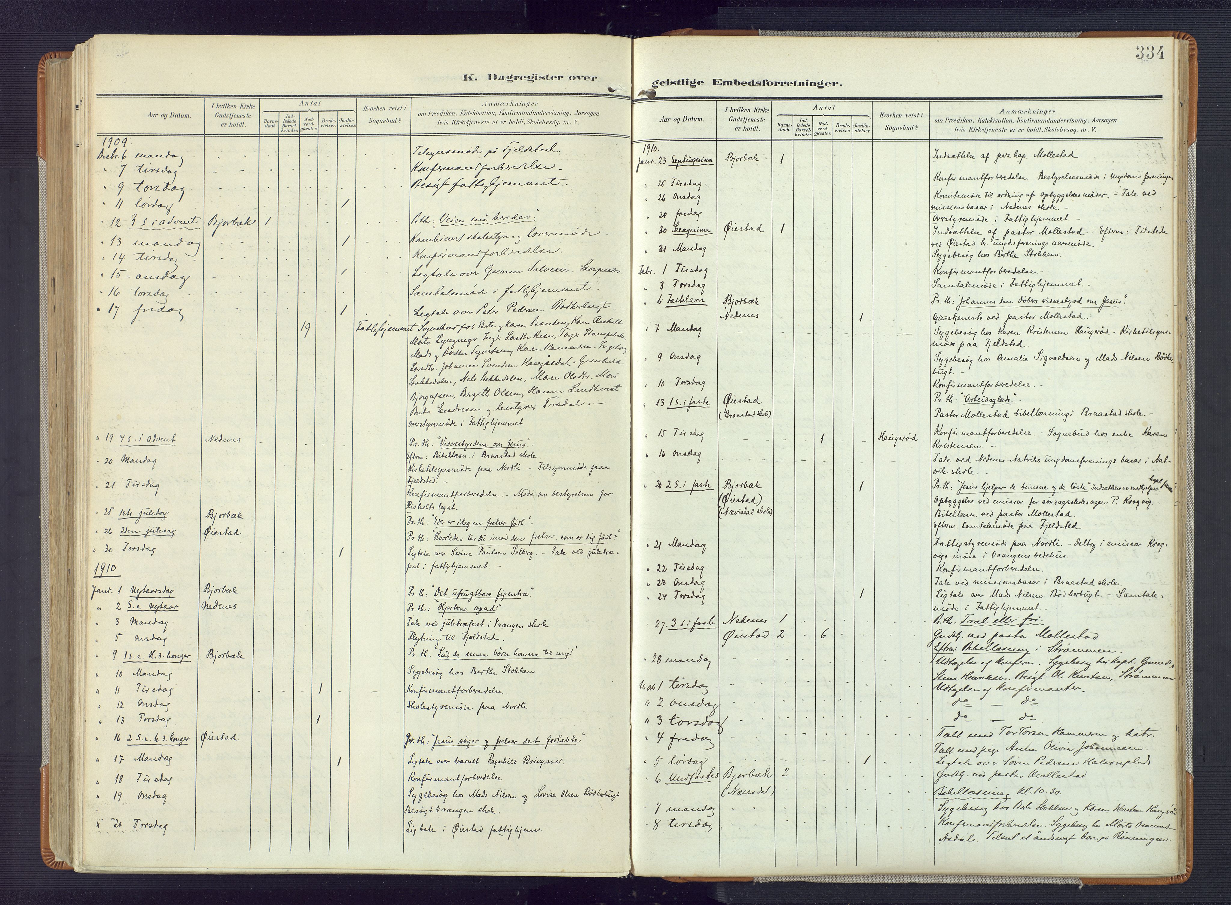 Øyestad sokneprestkontor, AV/SAK-1111-0049/F/Fa/L0019: Parish register (official) no. A 19, 1908-1922, p. 334