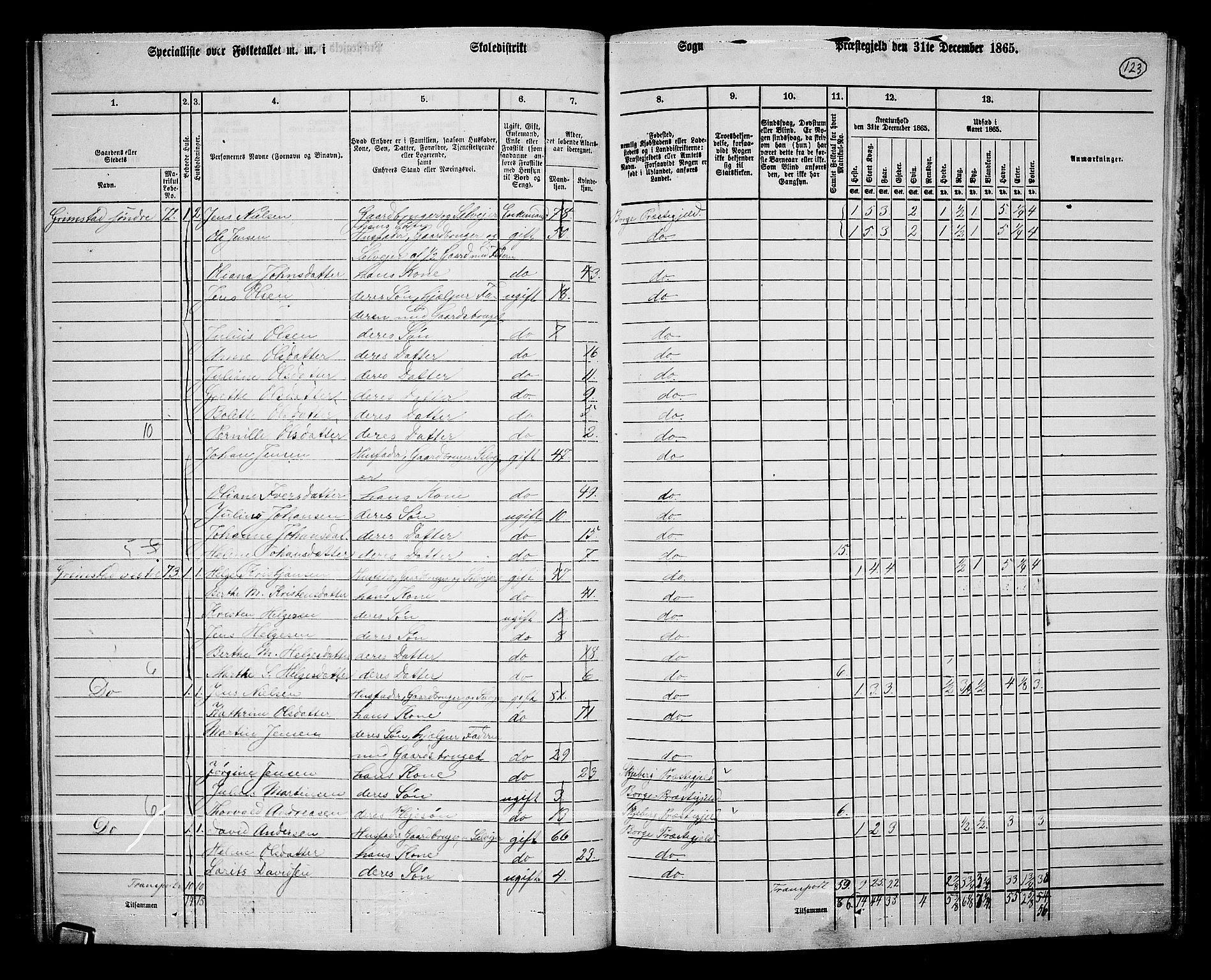 RA, 1865 census for Borge, 1865, p. 112