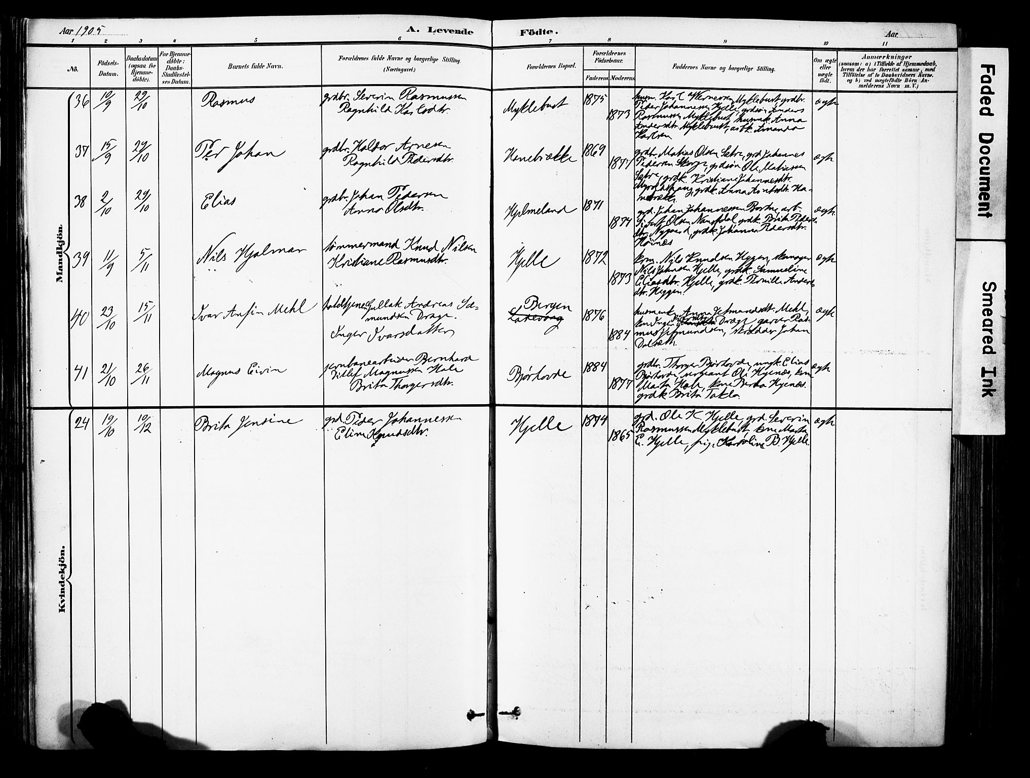 Eid sokneprestembete, AV/SAB-A-82301/H/Haa/Haab/L0001: Parish register (official) no. B 1, 1879-1906