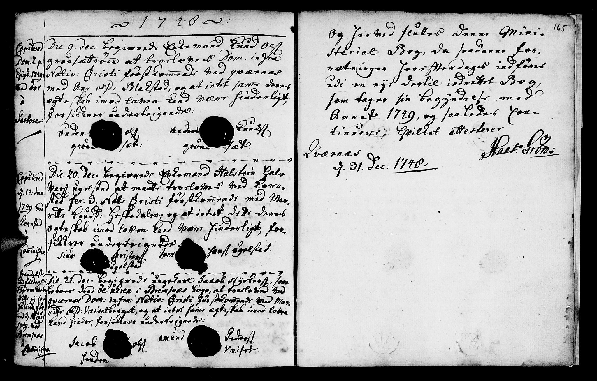 Ministerialprotokoller, klokkerbøker og fødselsregistre - Møre og Romsdal, AV/SAT-A-1454/568/L0792: Parish register (official) no. 568A01, 1737-1749, p. 164-165