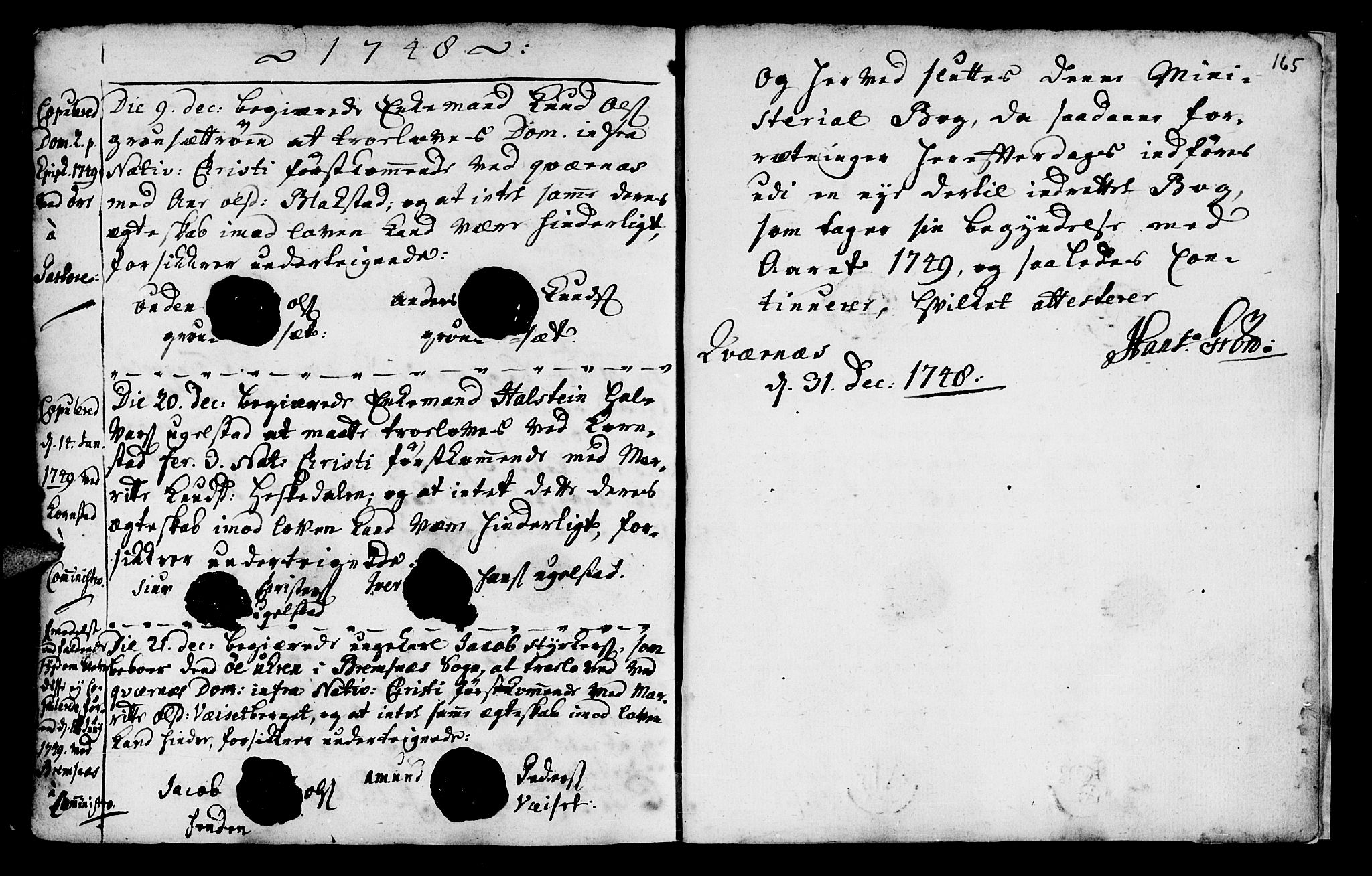 Ministerialprotokoller, klokkerbøker og fødselsregistre - Møre og Romsdal, SAT/A-1454/568/L0792: Parish register (official) no. 568A01, 1737-1749, p. 164-165