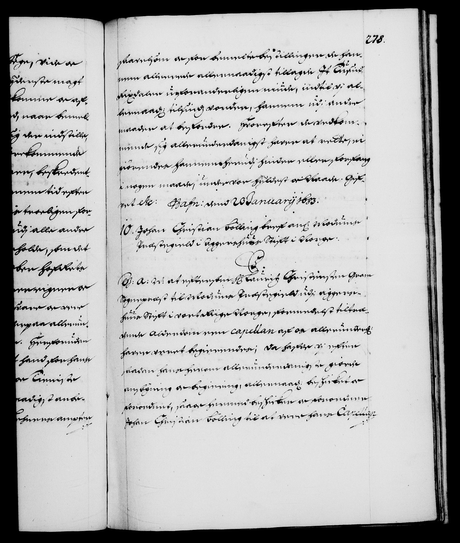 Danske Kanselli 1572-1799, AV/RA-EA-3023/F/Fc/Fca/Fcaa/L0013: Norske registre (mikrofilm), 1681-1684, p. 278a