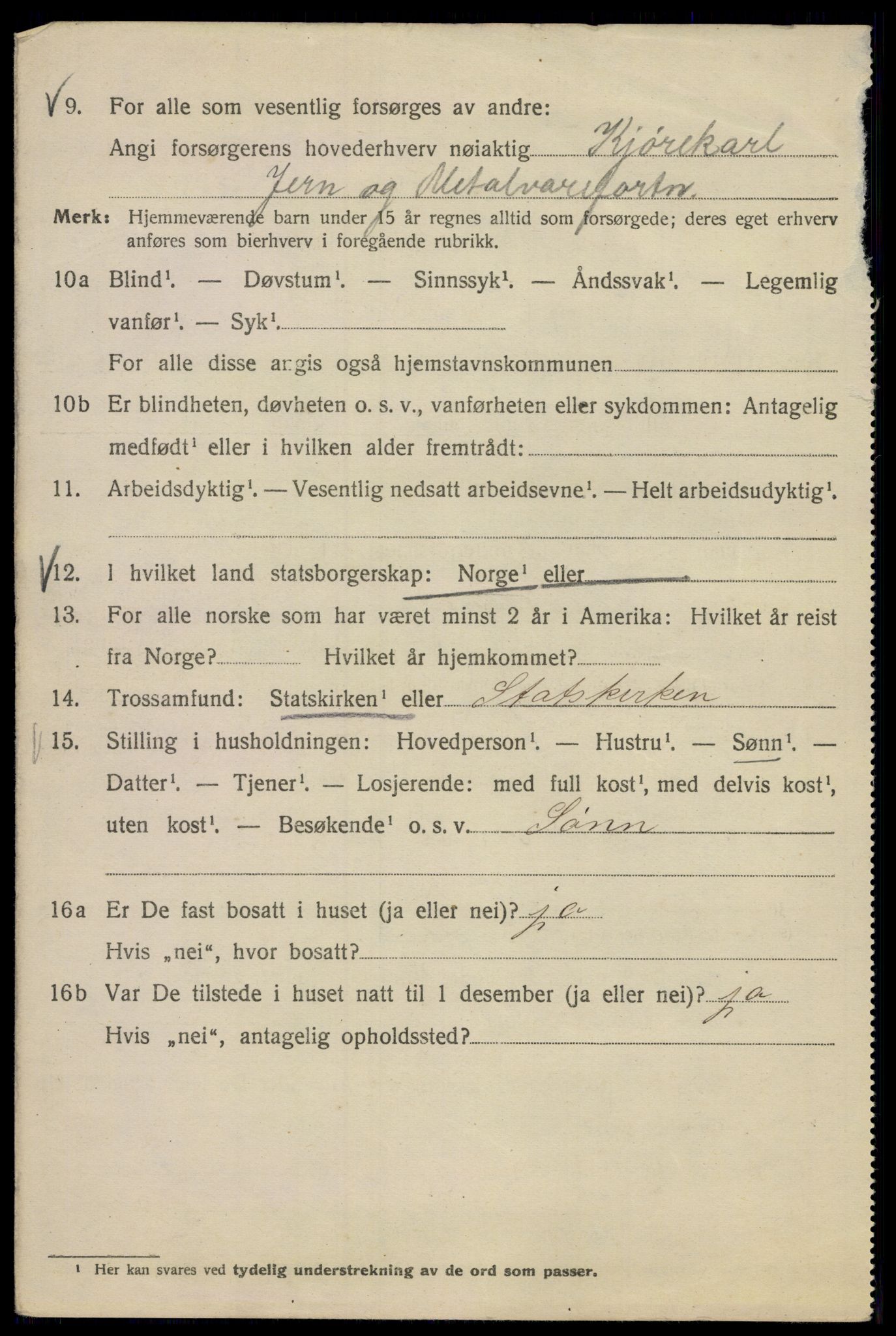 SAO, 1920 census for Kristiania, 1920, p. 420914