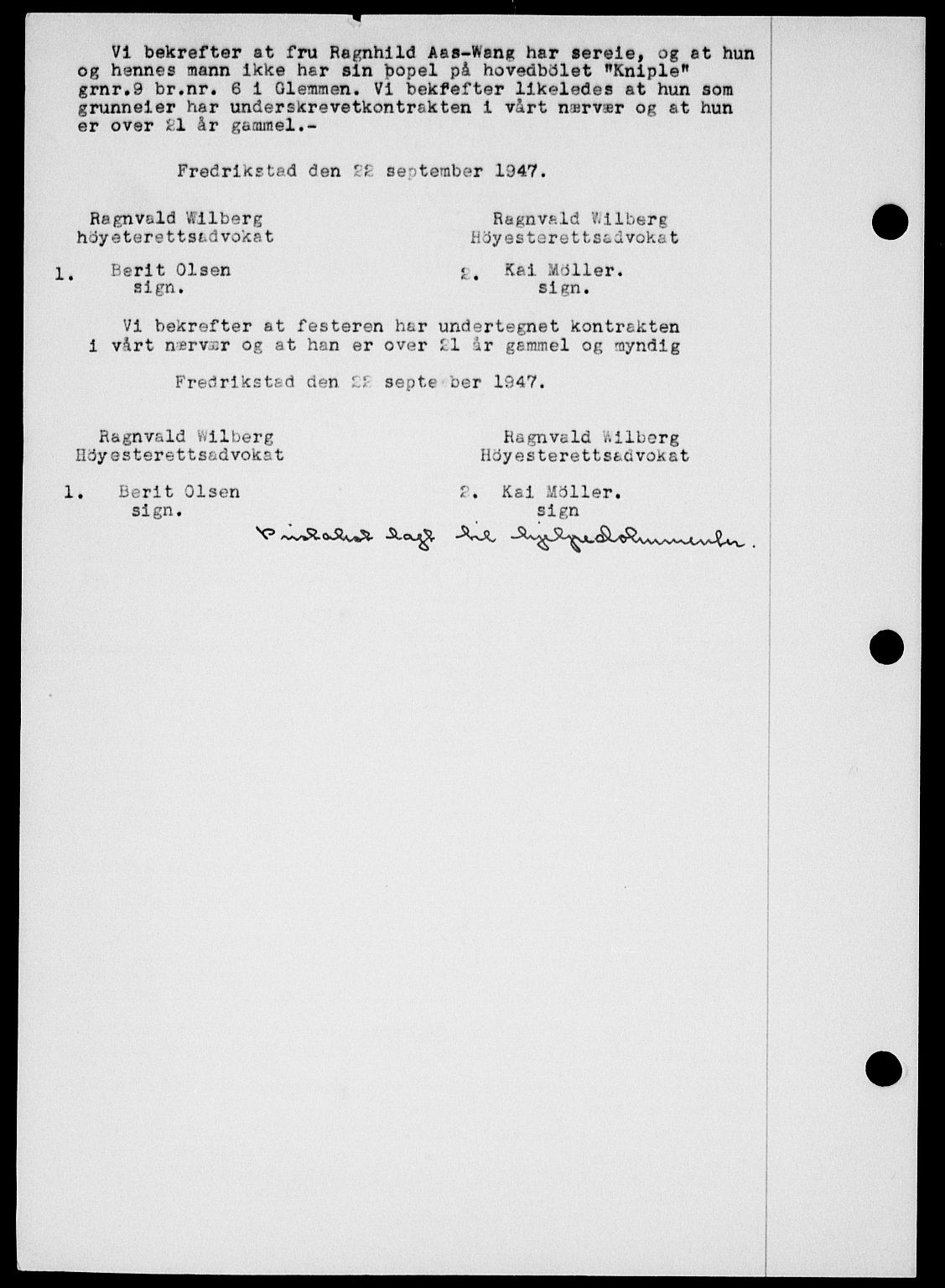 Onsøy sorenskriveri, SAO/A-10474/G/Ga/Gab/L0021: Mortgage book no. II A-21, 1947-1947, Diary no: : 2995/1947