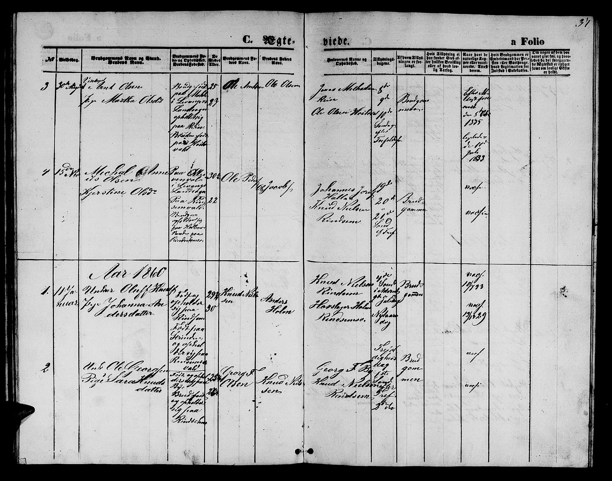 Ministerialprotokoller, klokkerbøker og fødselsregistre - Nord-Trøndelag, SAT/A-1458/726/L0270: Parish register (copy) no. 726C01, 1858-1868, p. 37