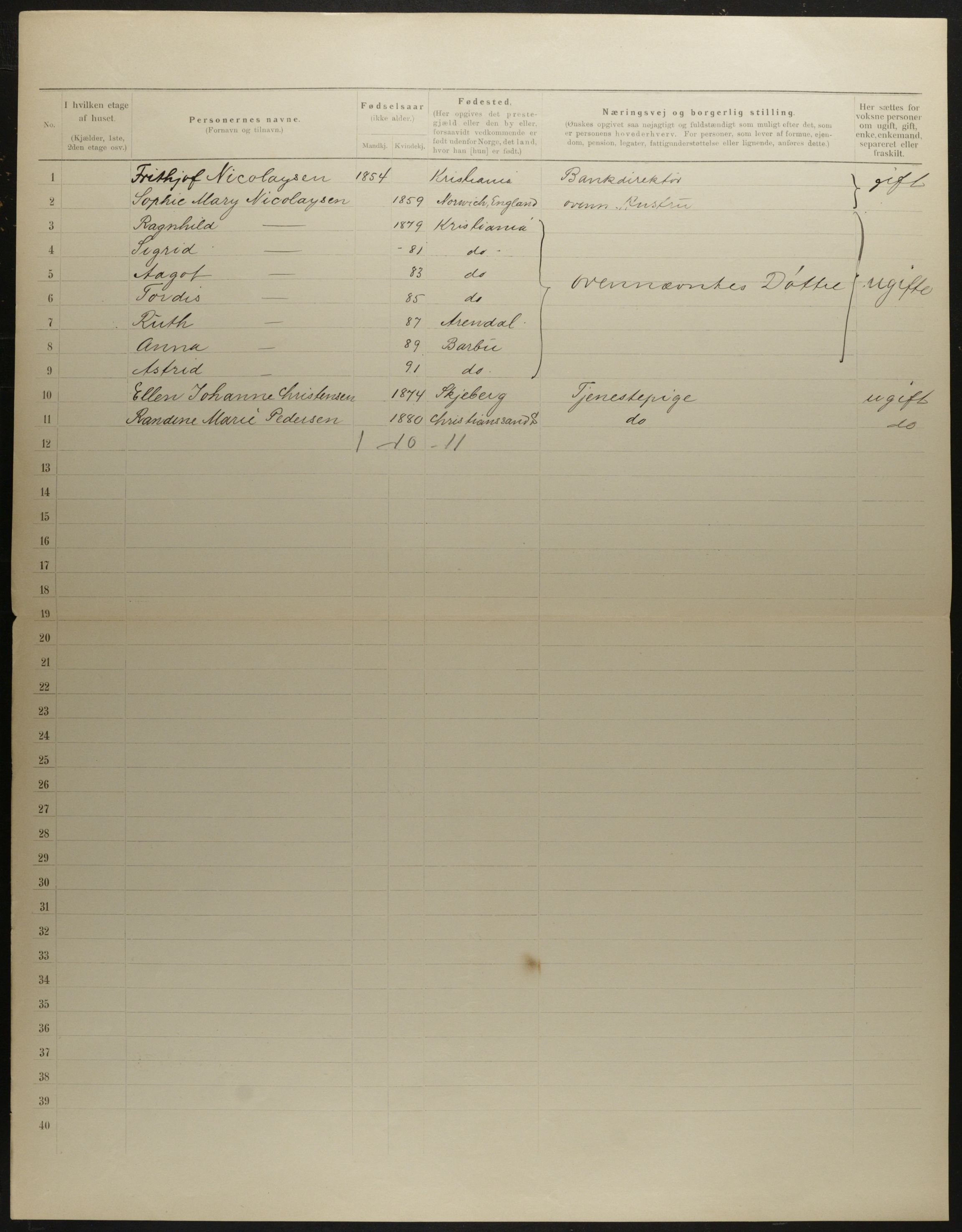 OBA, Municipal Census 1901 for Kristiania, 1901, p. 5276