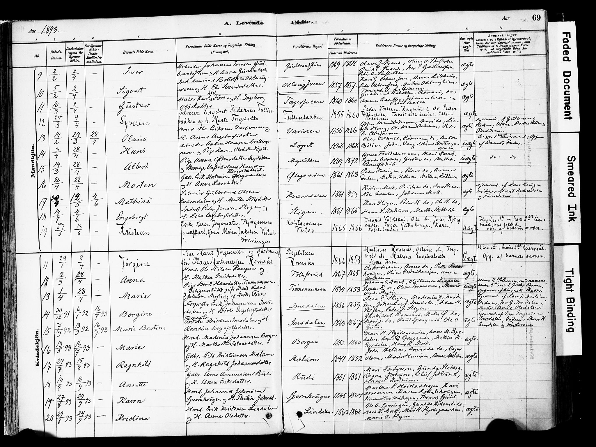 Ringebu prestekontor, AV/SAH-PREST-082/H/Ha/Haa/L0008: Parish register (official) no. 8, 1878-1898, p. 69