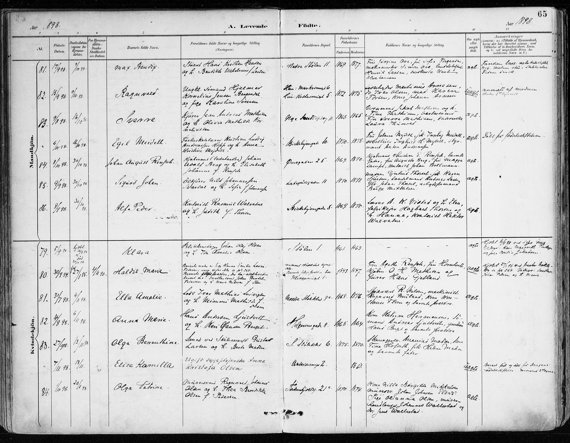 Mariakirken Sokneprestembete, SAB/A-76901/H/Haa/L0008: Parish register (official) no. A 8, 1893-1942, p. 65