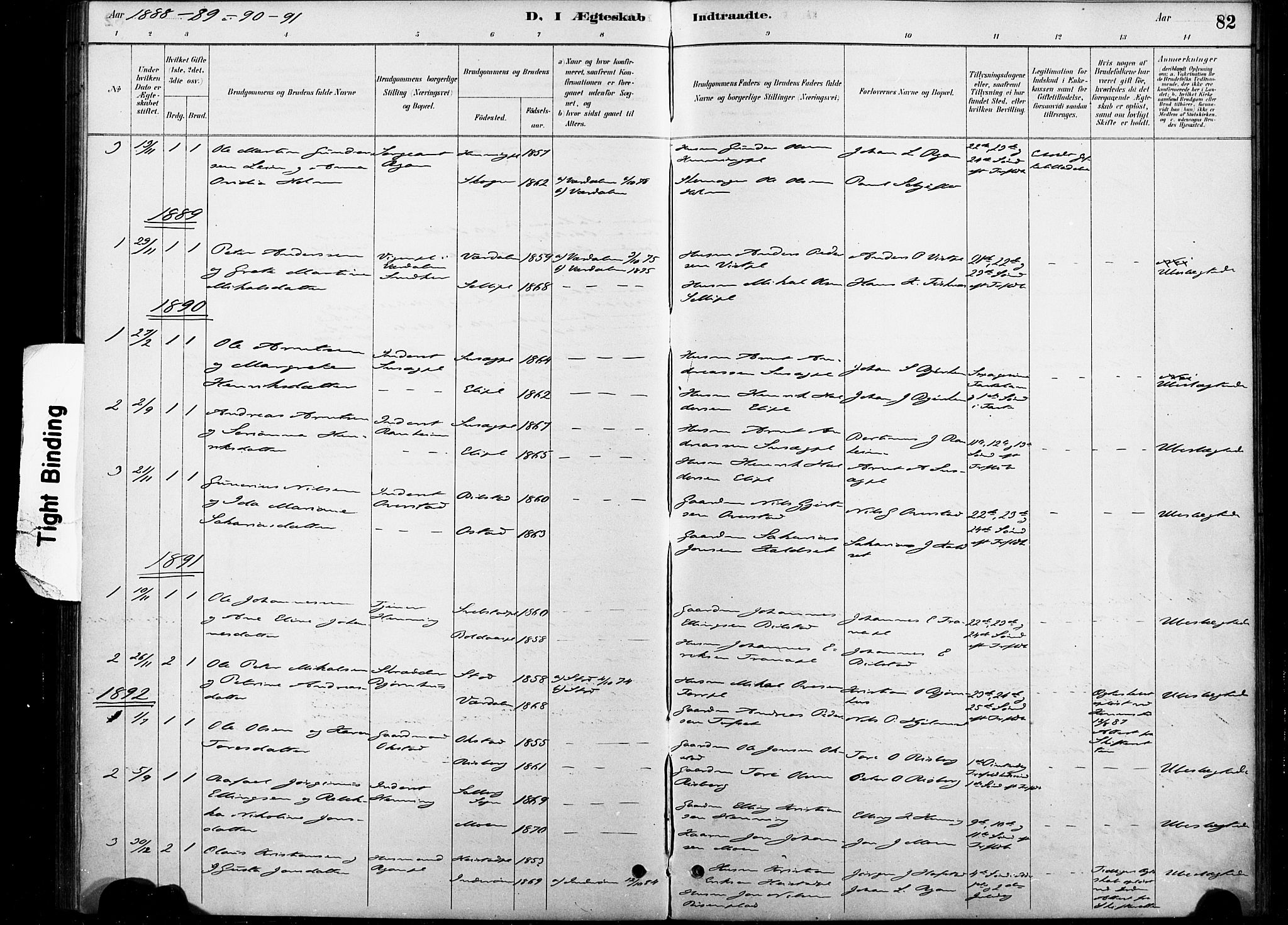 Ministerialprotokoller, klokkerbøker og fødselsregistre - Nord-Trøndelag, AV/SAT-A-1458/738/L0364: Parish register (official) no. 738A01, 1884-1902, p. 82