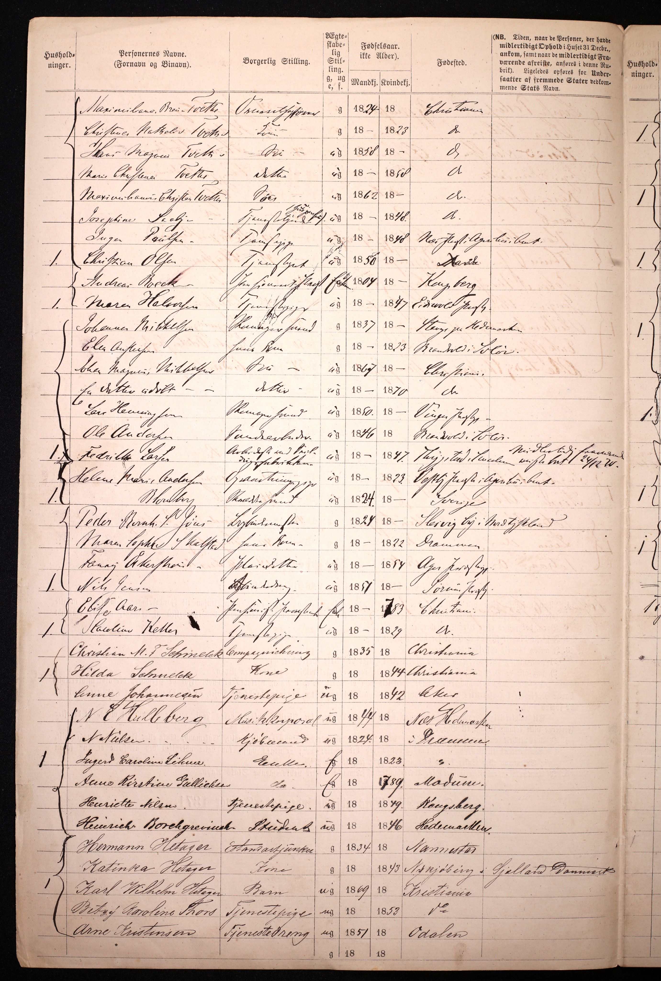 RA, 1870 census for 0301 Kristiania, 1870, p. 3103