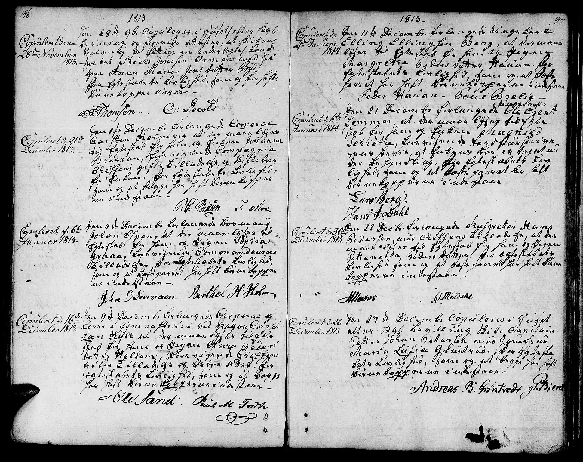 Ministerialprotokoller, klokkerbøker og fødselsregistre - Sør-Trøndelag, SAT/A-1456/601/L0042: Parish register (official) no. 601A10, 1802-1830, p. 146-147