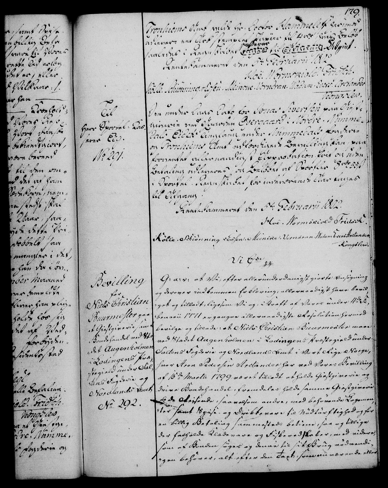 Rentekammeret, Kammerkanselliet, RA/EA-3111/G/Gg/Gga/L0017: Norsk ekspedisjonsprotokoll med register (merket RK 53.17), 1801-1803, p. 179
