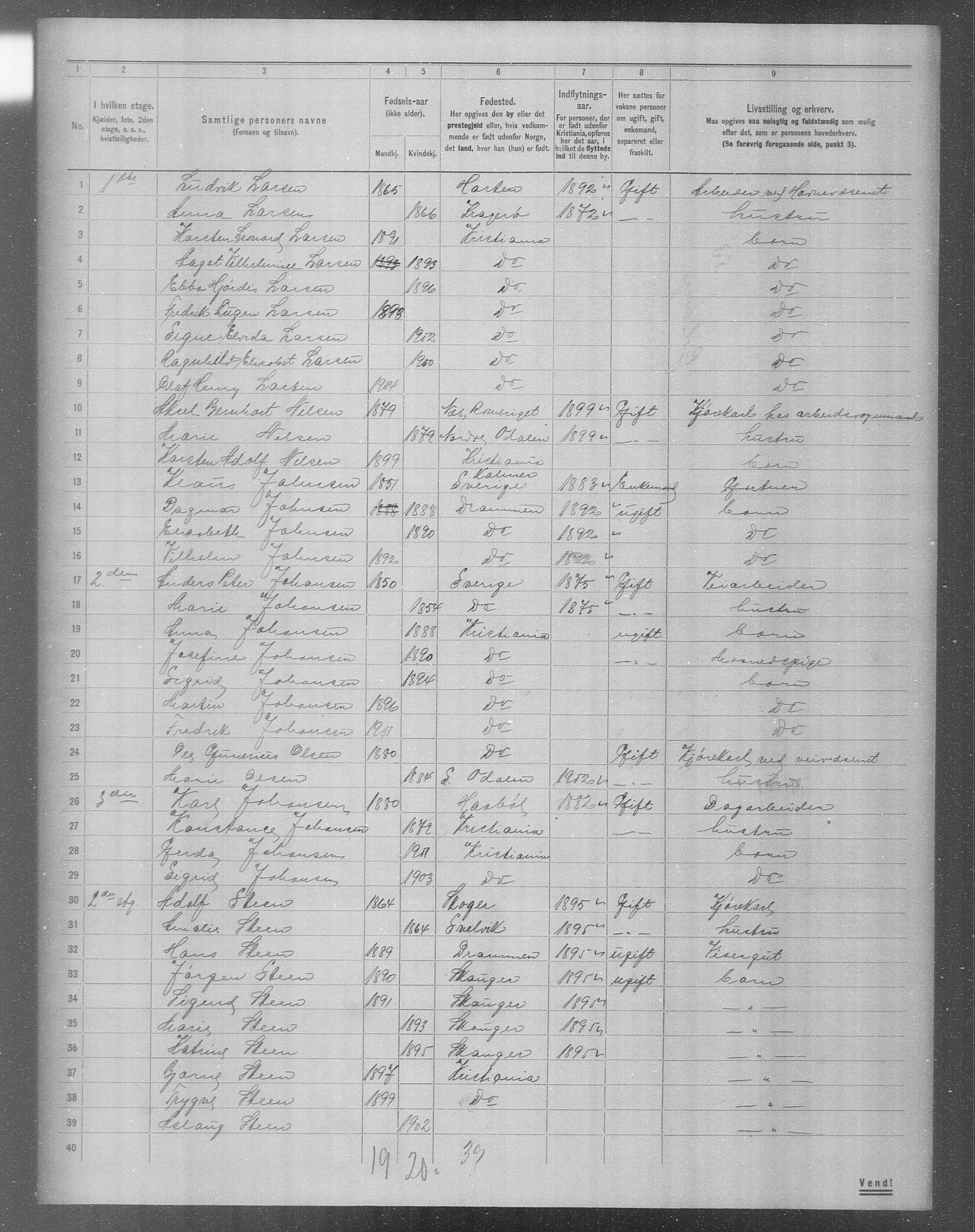 OBA, Municipal Census 1904 for Kristiania, 1904, p. 6709