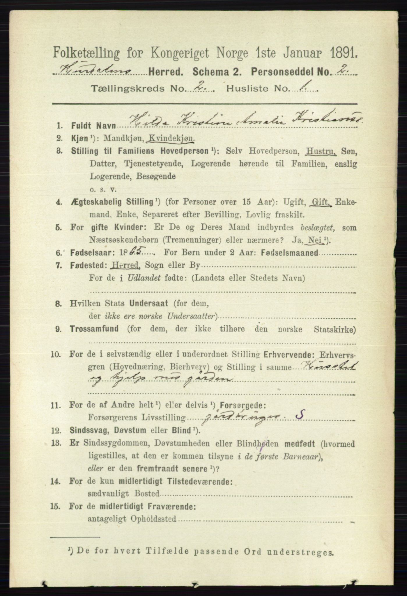 RA, 1891 census for 0239 Hurdal, 1891, p. 525