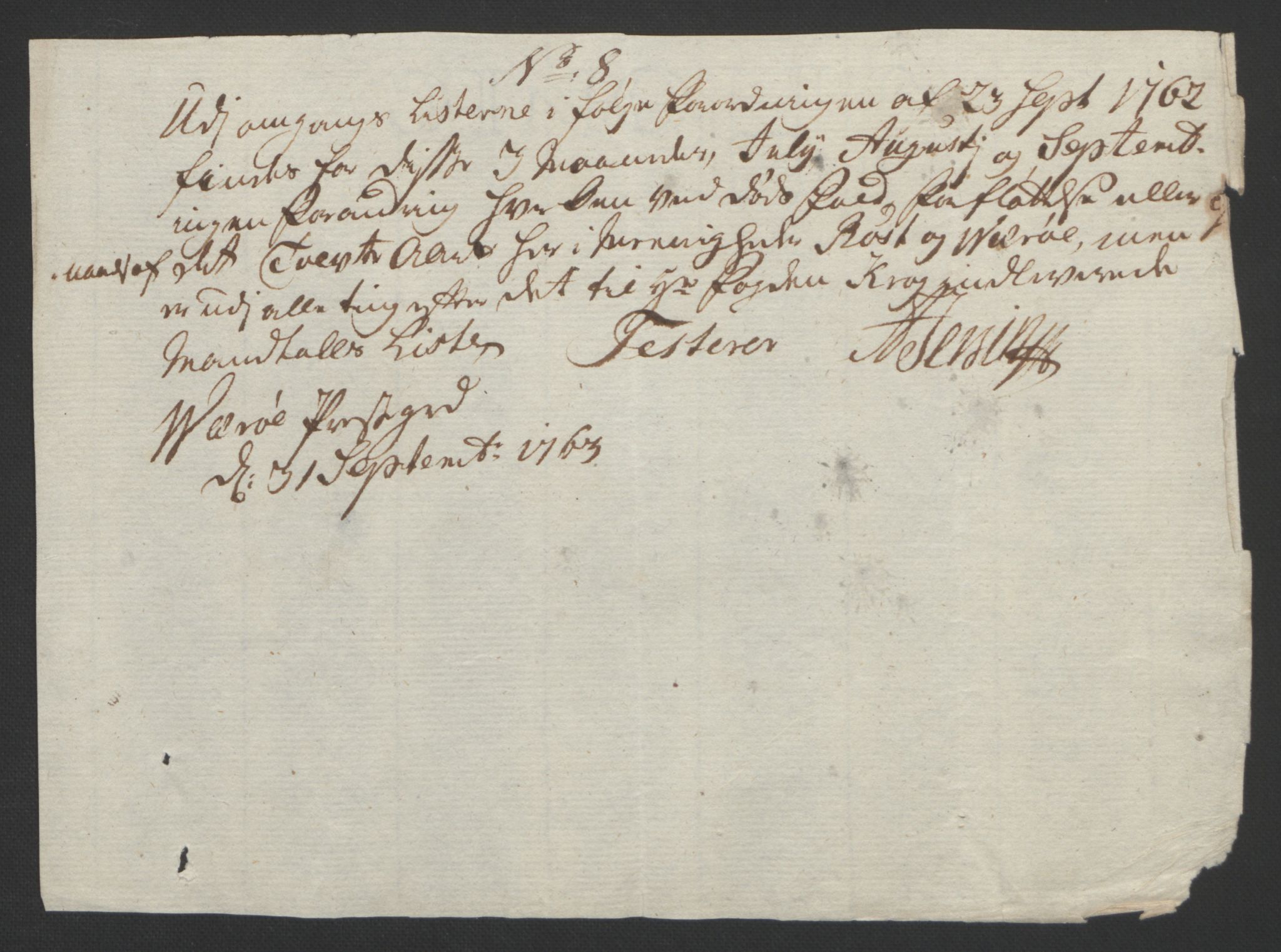 Rentekammeret inntil 1814, Reviderte regnskaper, Fogderegnskap, AV/RA-EA-4092/R67/L4747: Ekstraskatten Vesterålen, Andenes og Lofoten, 1762-1766, p. 185