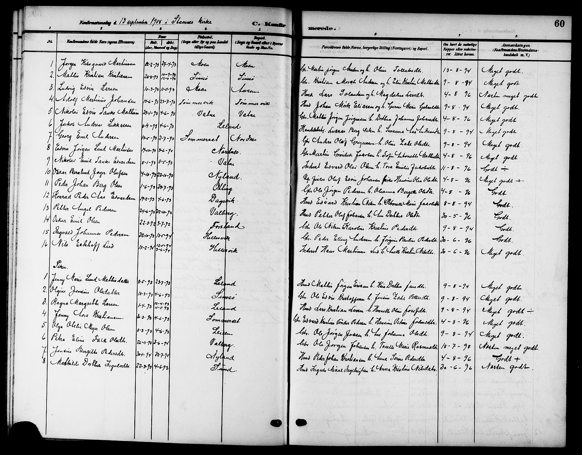 Ministerialprotokoller, klokkerbøker og fødselsregistre - Nordland, SAT/A-1459/832/L0494: Parish register (copy) no. 832C01, 1906-1922, p. 60