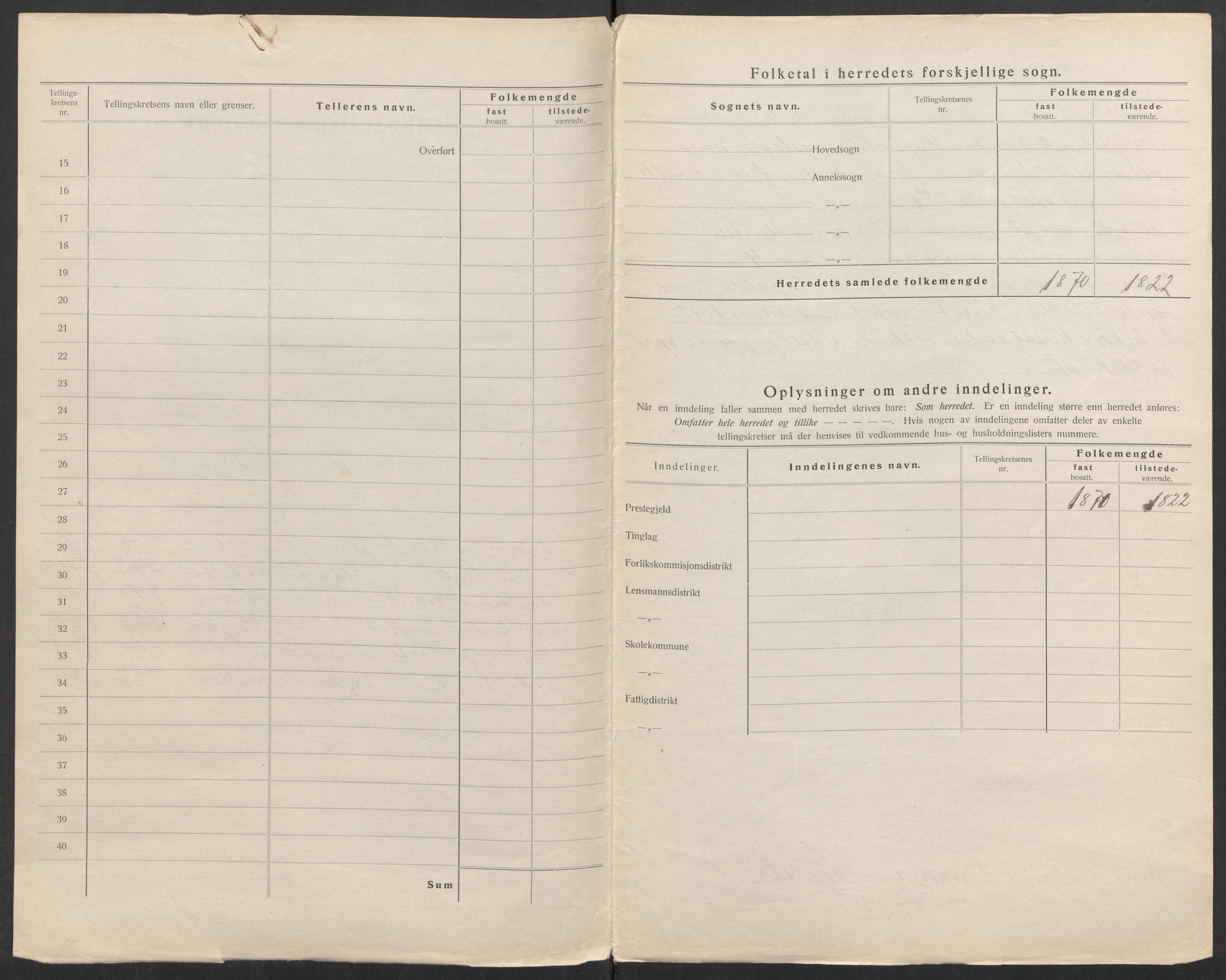 SAK, 1920 census for Landvik, 1920, p. 4