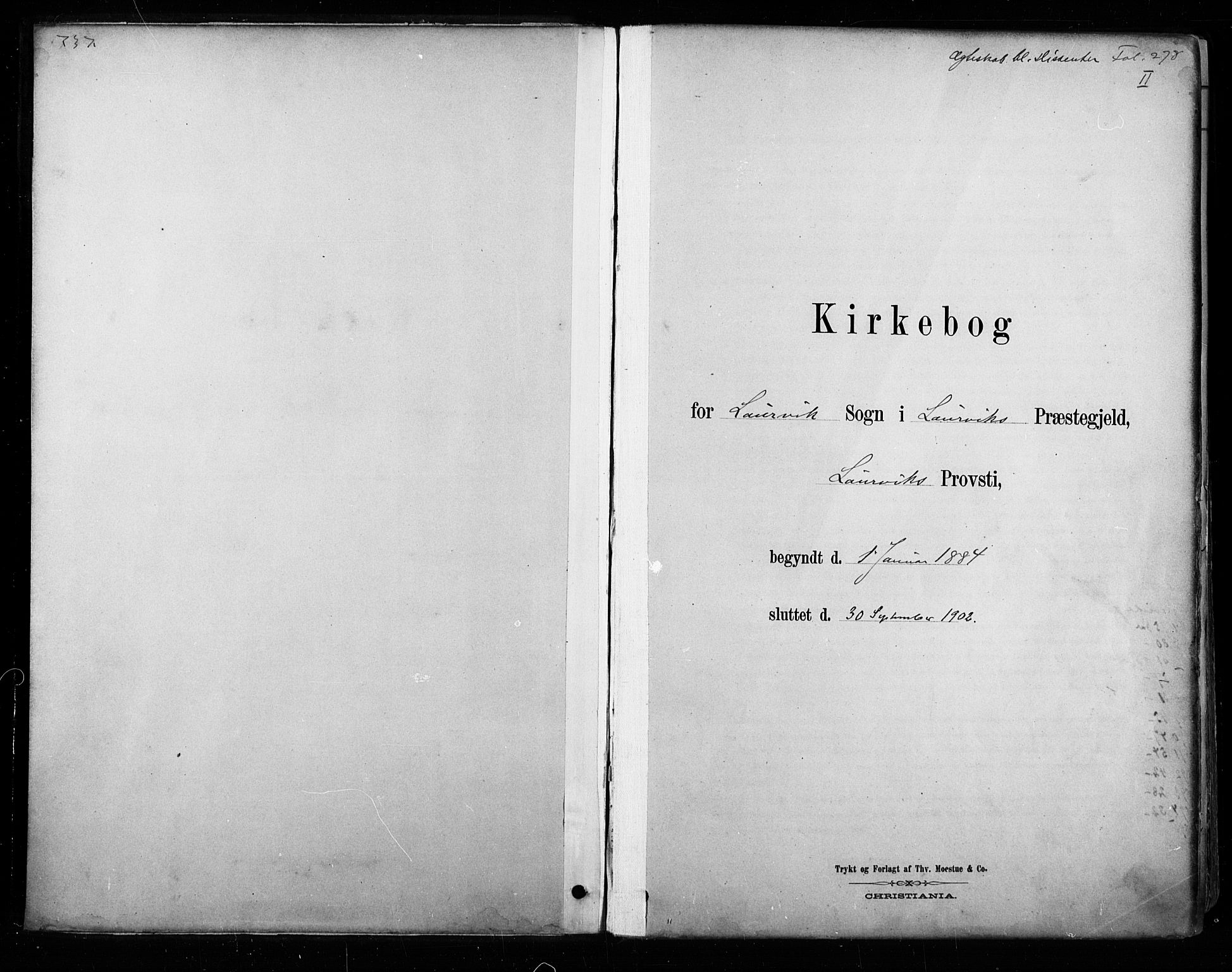 Larvik kirkebøker, SAKO/A-352/F/Fa/L0008: Parish register (official) no. I 8, 1884-1902