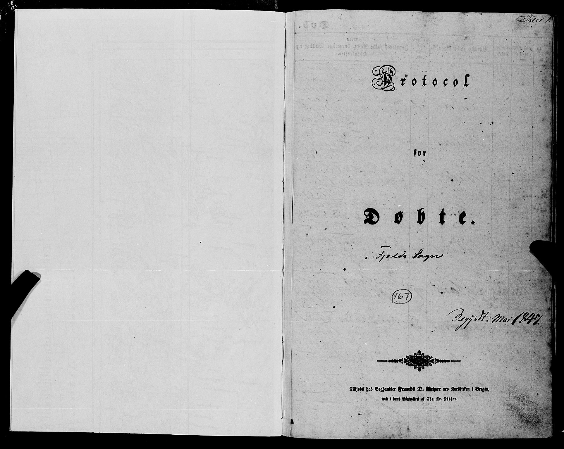 Fjell sokneprestembete, SAB/A-75301/H/Haa: Parish register (official) no. A 2, 1847-1864, p. 1