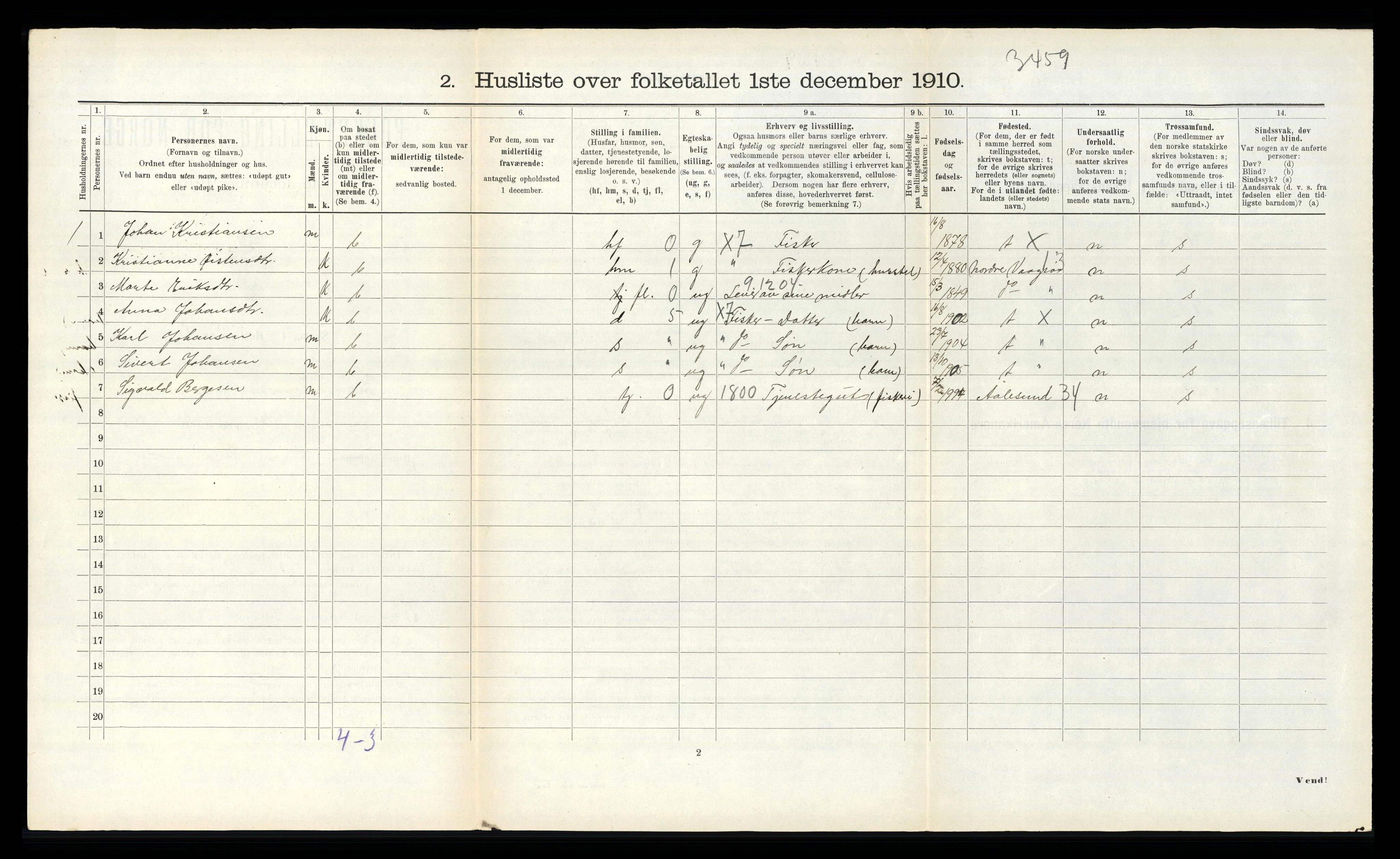 RA, 1910 census for Sør-Vågsøy, 1910, p. 403