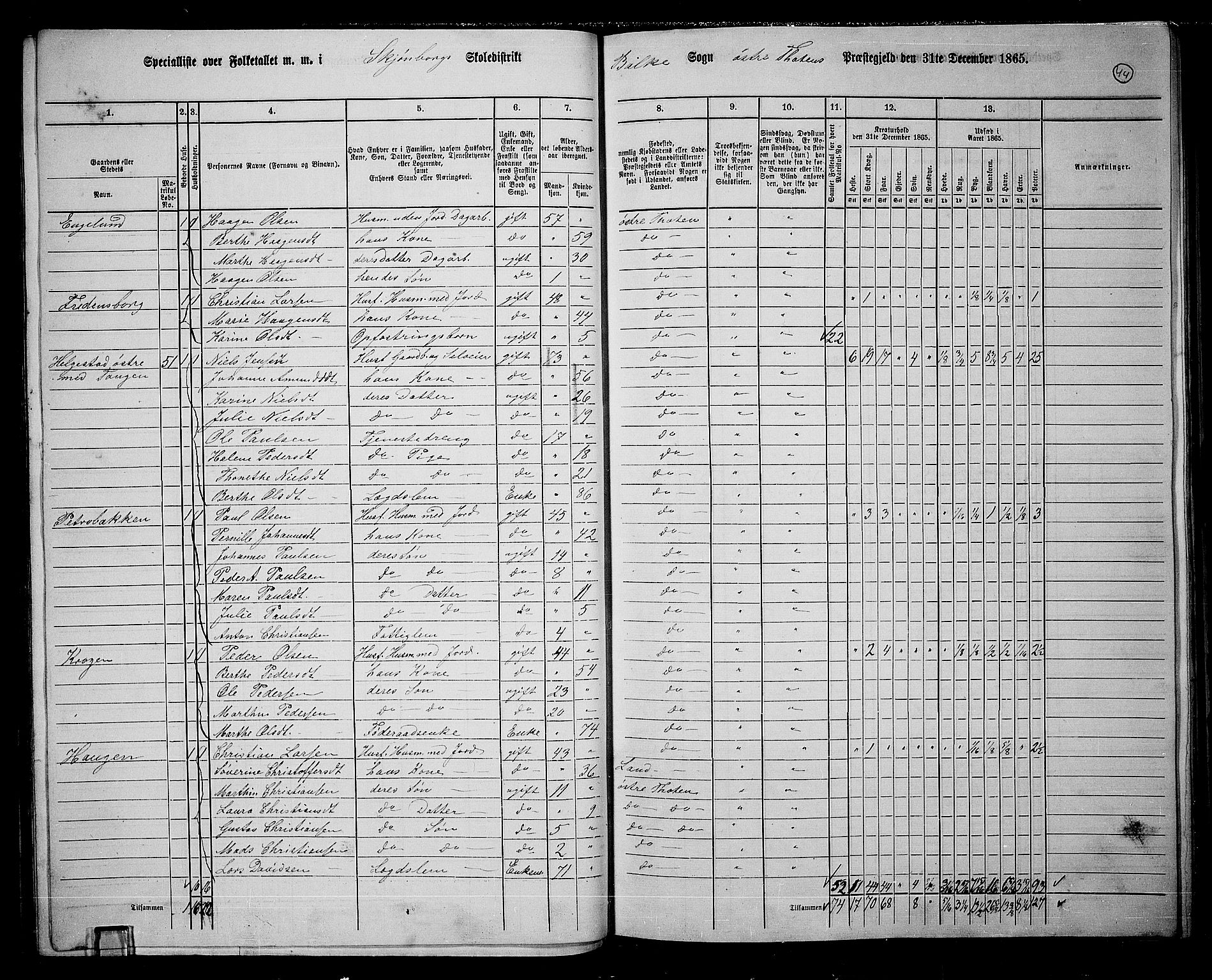 RA, 1865 census for Østre Toten, 1865, p. 57