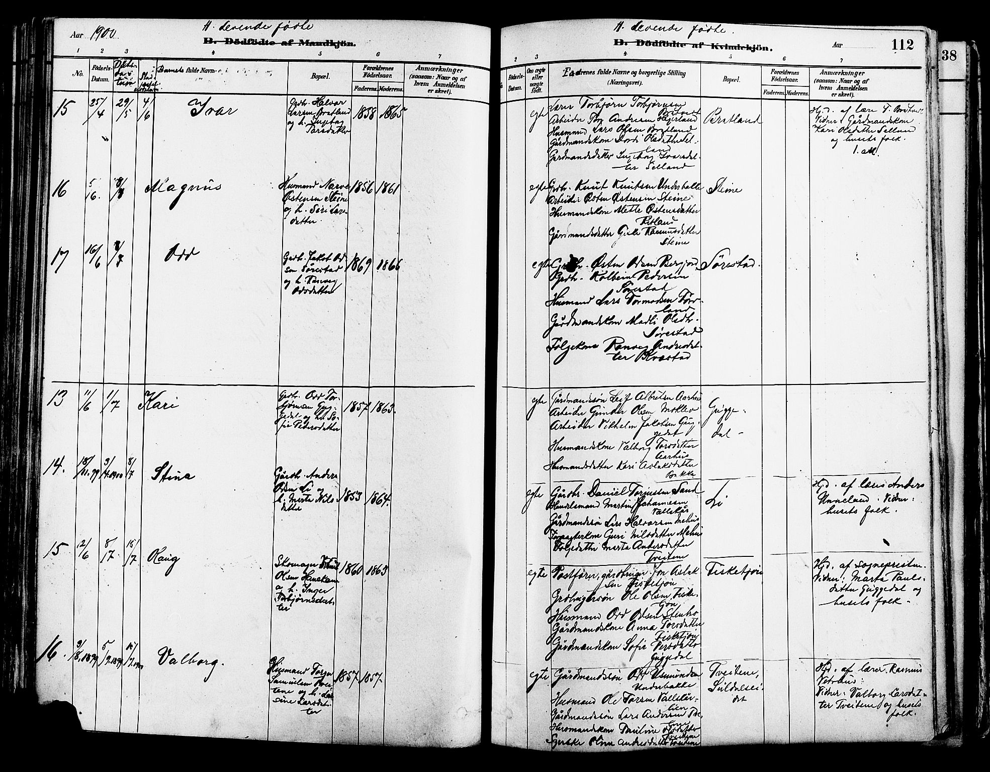 Suldal sokneprestkontor, AV/SAST-A-101845/01/IV/L0011: Parish register (official) no. A 11, 1878-1900, p. 112