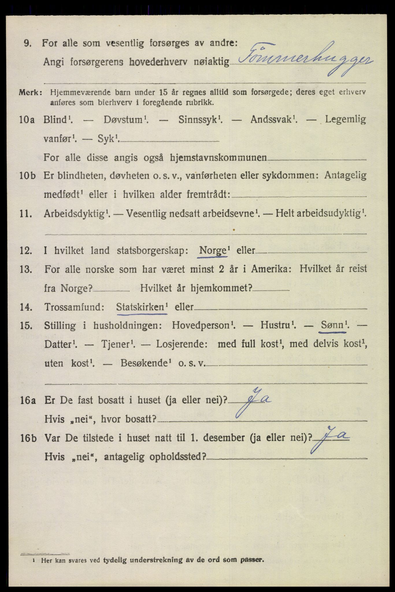 SAH, 1920 census for Elverum, 1920, p. 3785