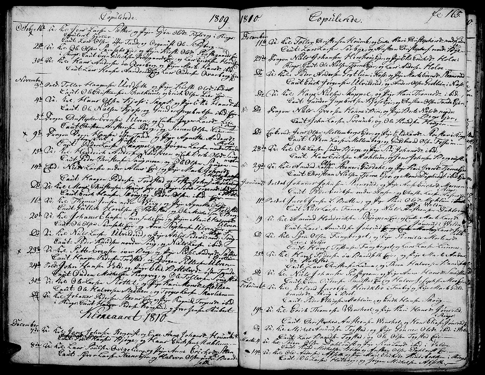 Ringsaker prestekontor, SAH/PREST-014/K/Ka/L0004: Parish register (official) no. 4, 1799-1814, p. 165