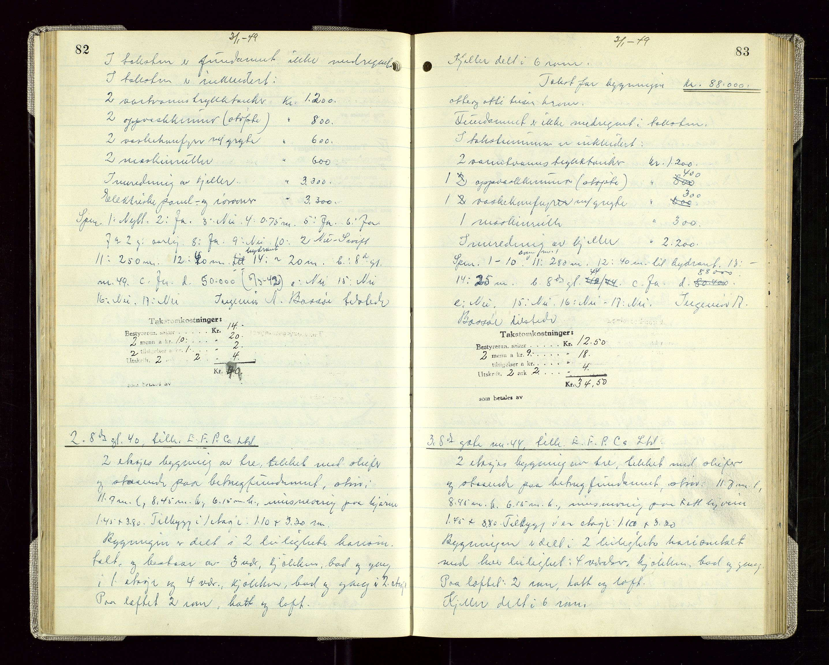 Sauda lensmannskontor, AV/SAST-A-100177/Goa/L0005: "Branntakstprotokoll for Sauda lensmannsdistrikt", 1946-1955, p. 82-83