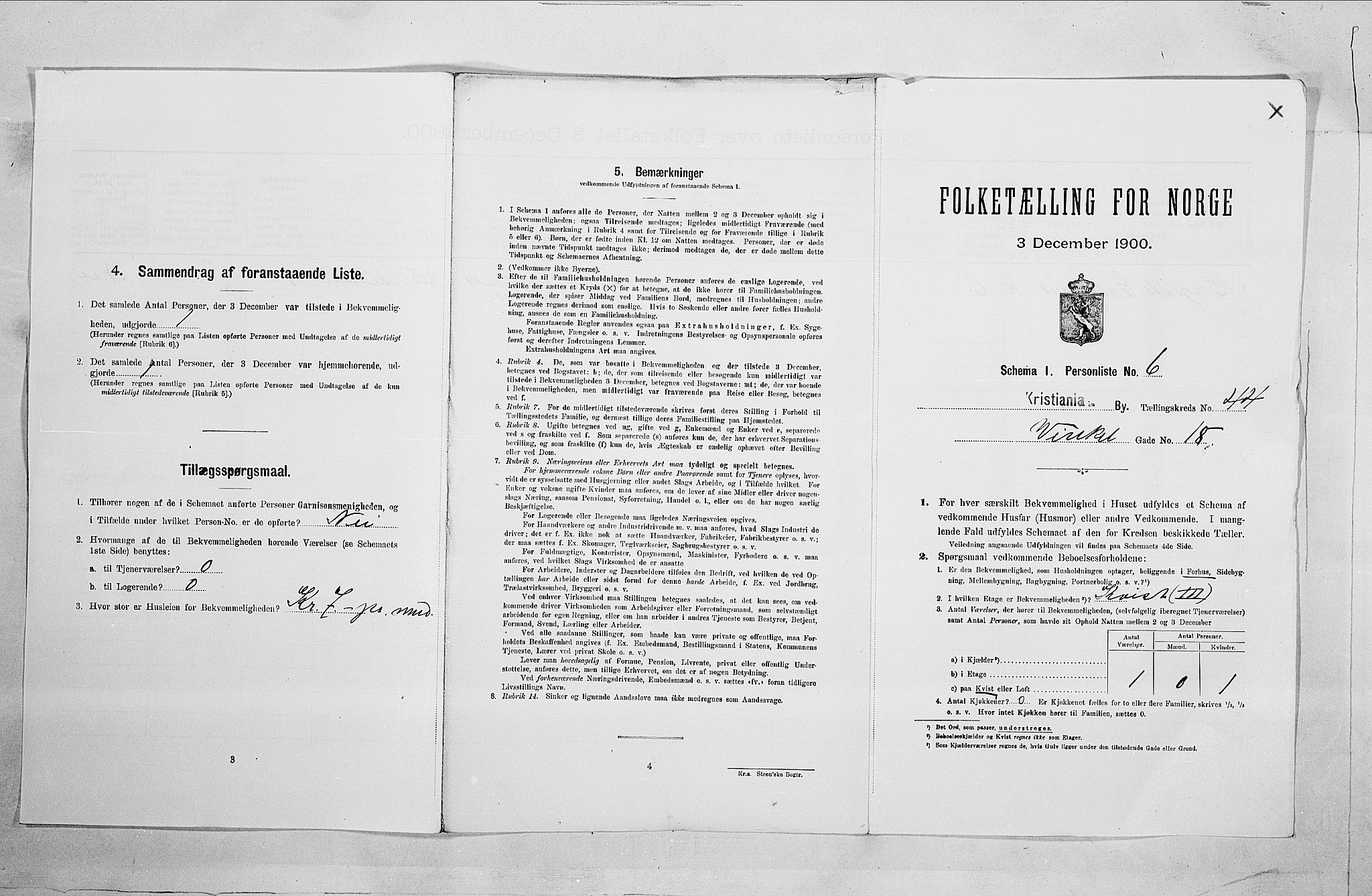 SAO, 1900 census for Kristiania, 1900, p. 113595