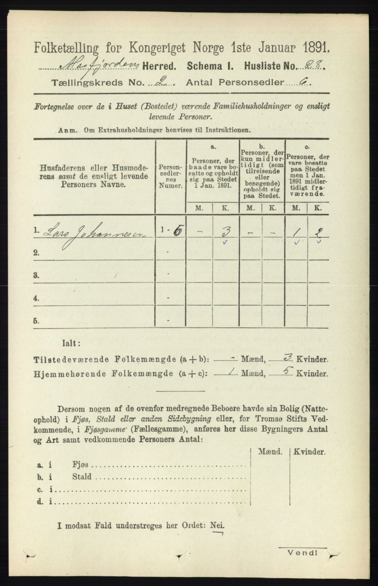 RA, 1891 census for 1266 Masfjorden, 1891, p. 170