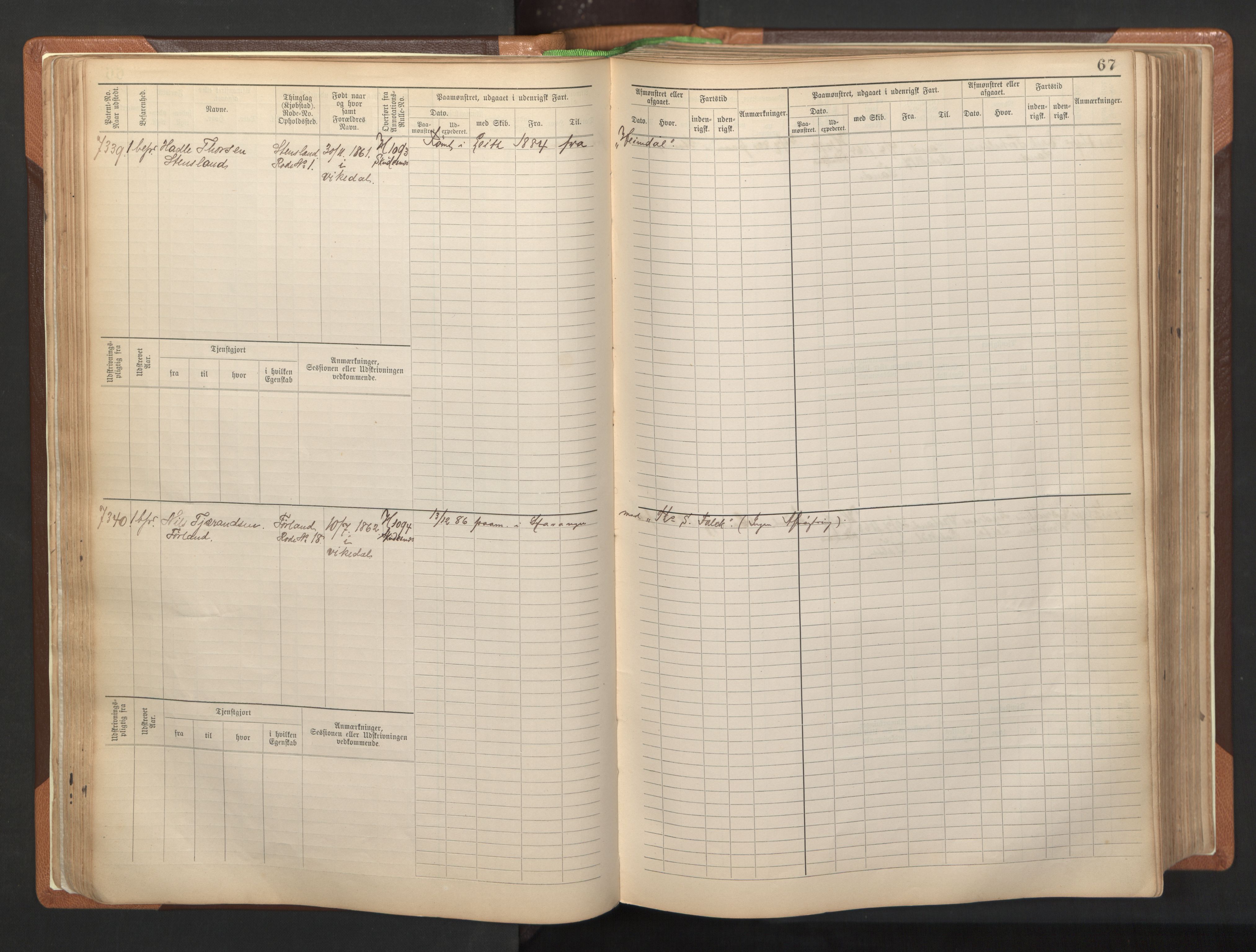 Stavanger sjømannskontor, AV/SAST-A-102006/F/Fb/Fbb/L0012: Sjøfartshovedrulle, patentnr. 7207-8158, 1894-1904, p. 70