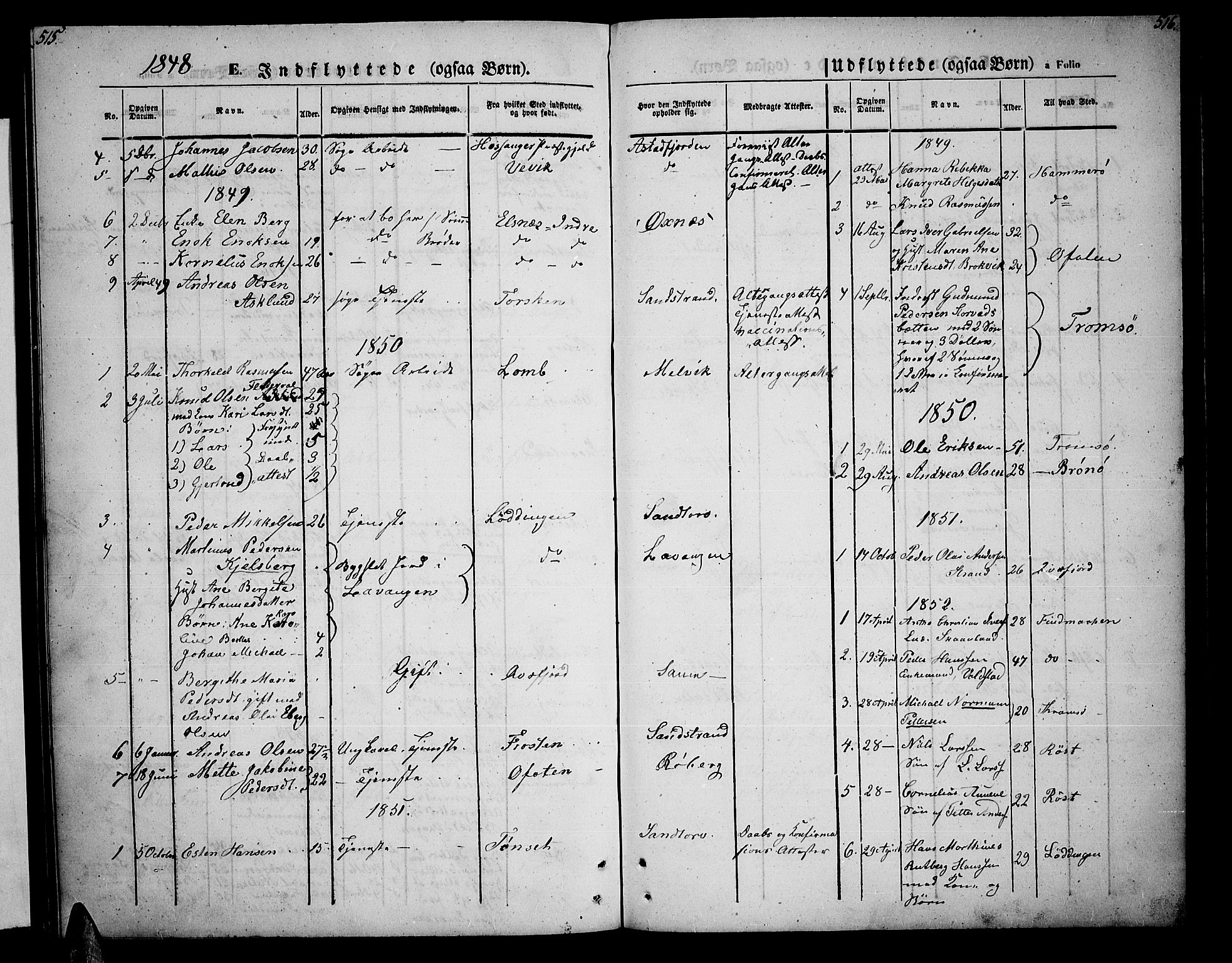 Trondenes sokneprestkontor, SATØ/S-1319/H/Hb/L0006klokker: Parish register (copy) no. 6, 1845-1855, p. 515-516
