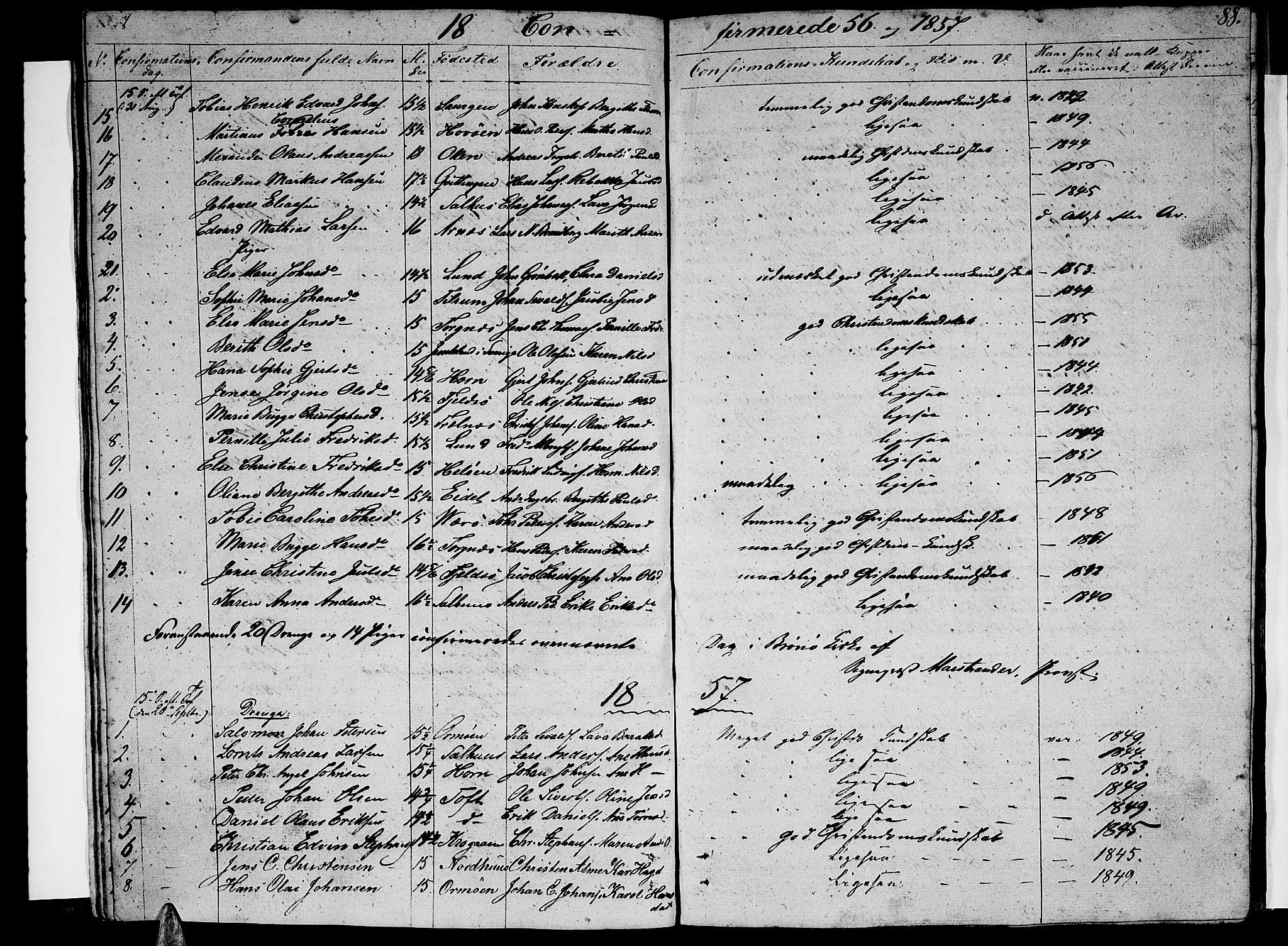 Ministerialprotokoller, klokkerbøker og fødselsregistre - Nordland, SAT/A-1459/813/L0211: Parish register (copy) no. 813C03, 1842-1863, p. 88